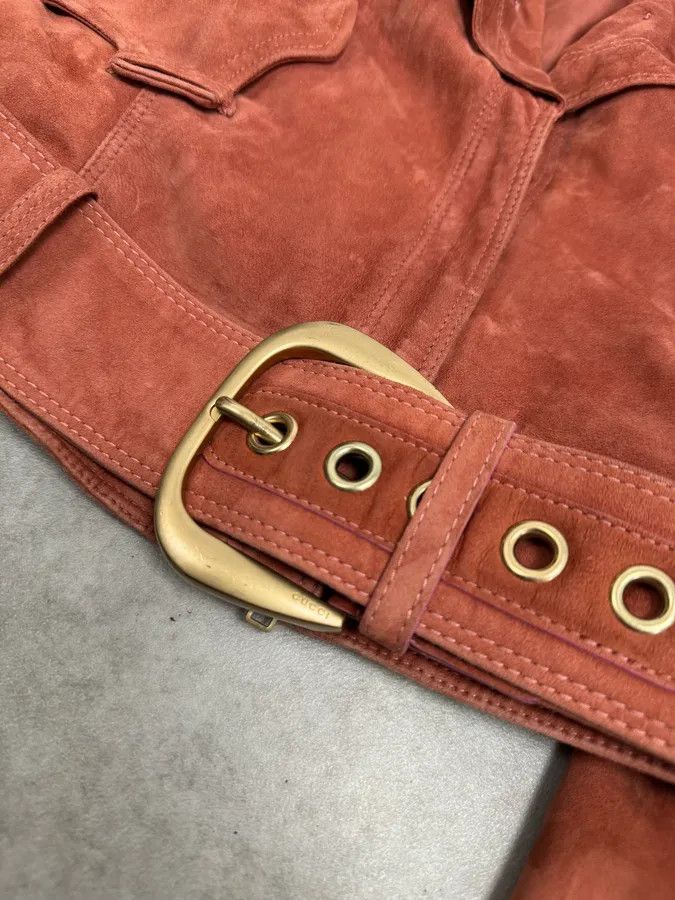 Gucci SS2004 Gucci Pink Suede Leather Jacket by Tom Ford Size M / US 6-8 / IT 42-44 - 7 Thumbnail