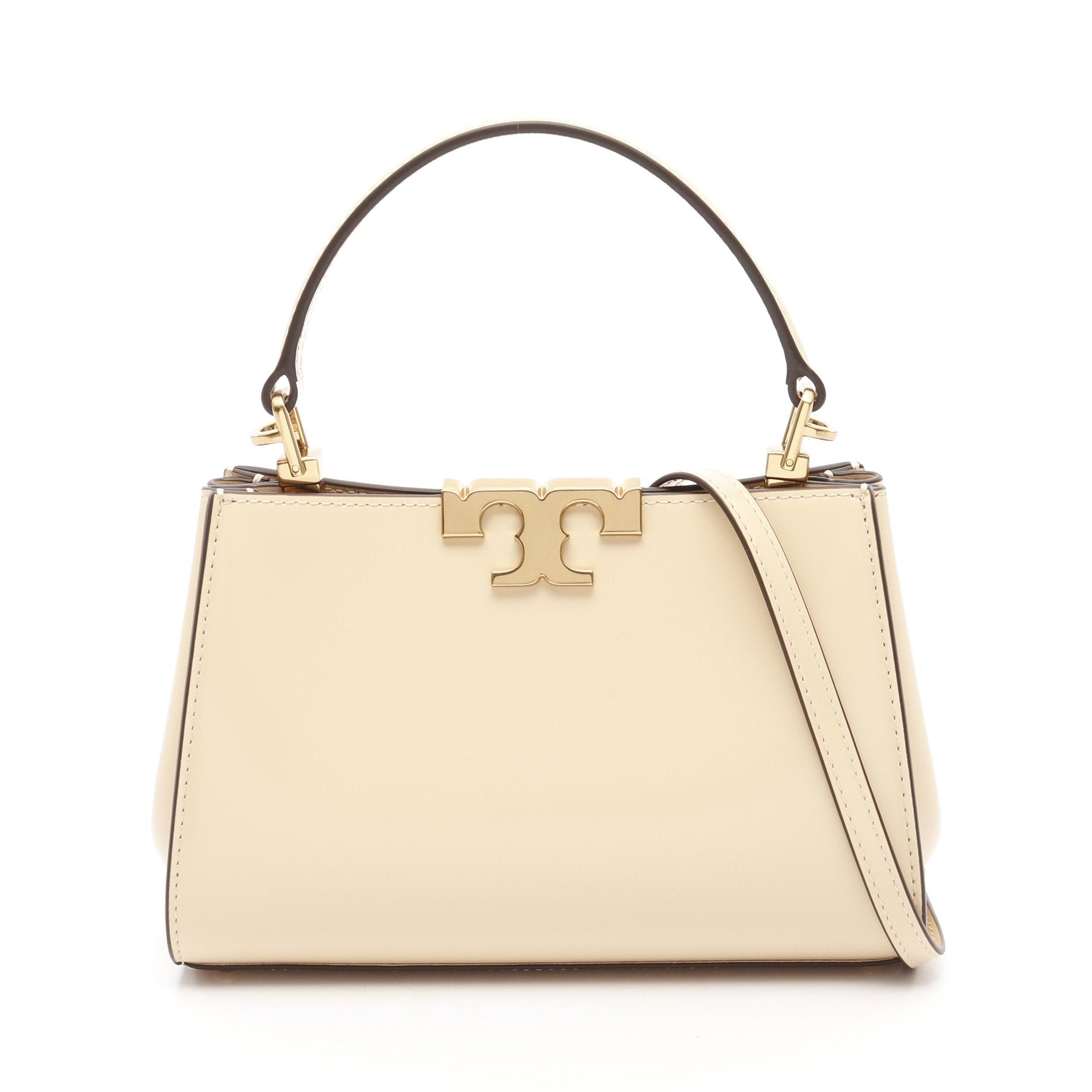 Tory Burch Mini Eleanor Satchel Handbag Leather Beige in Neutrals, Women's