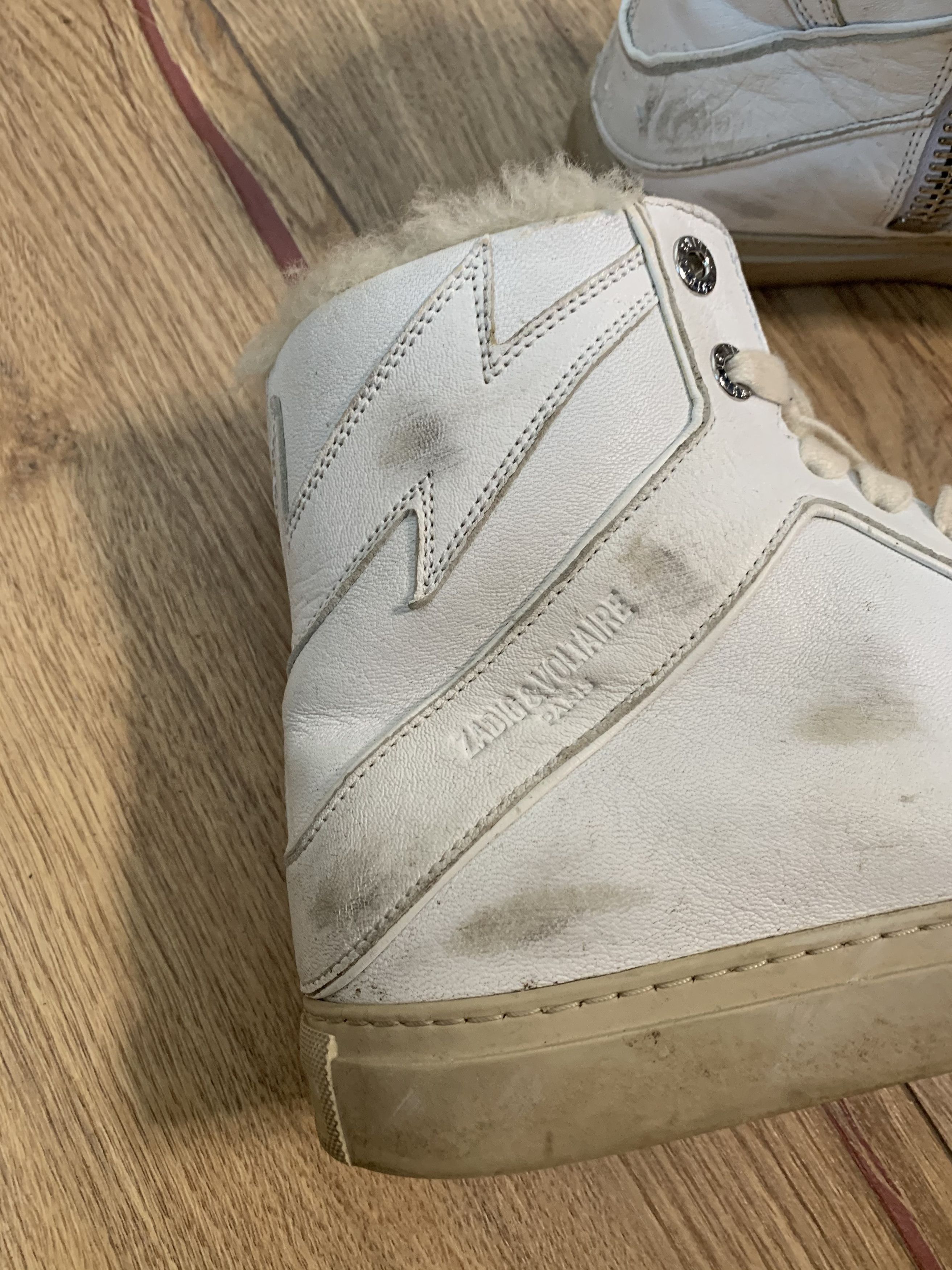 Zadig & Voltaire Zadig Voltaire hi-top sheepskin distressed sneakers Size US 6 / EU 39 - 3 Thumbnail