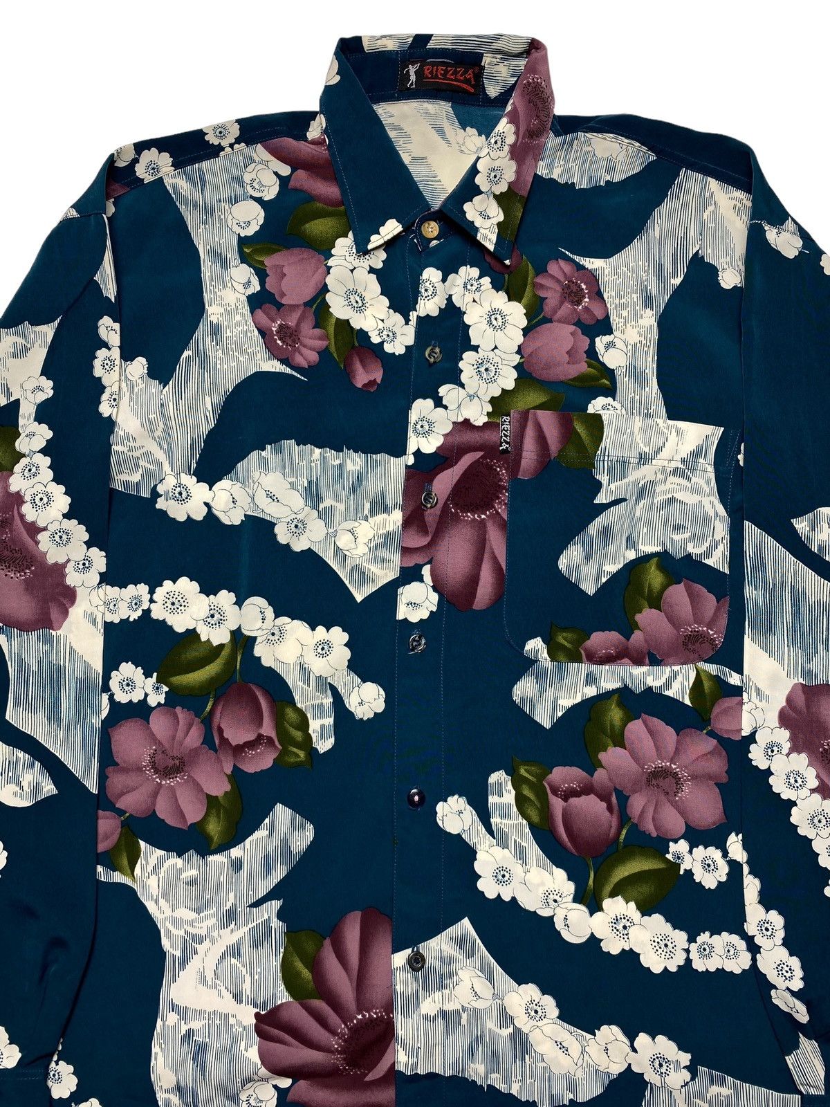 Japanese Brand 1990s Riezza - Floral Button Up Shirt Size US L / EU 52-54 / 3 - 4 Thumbnail