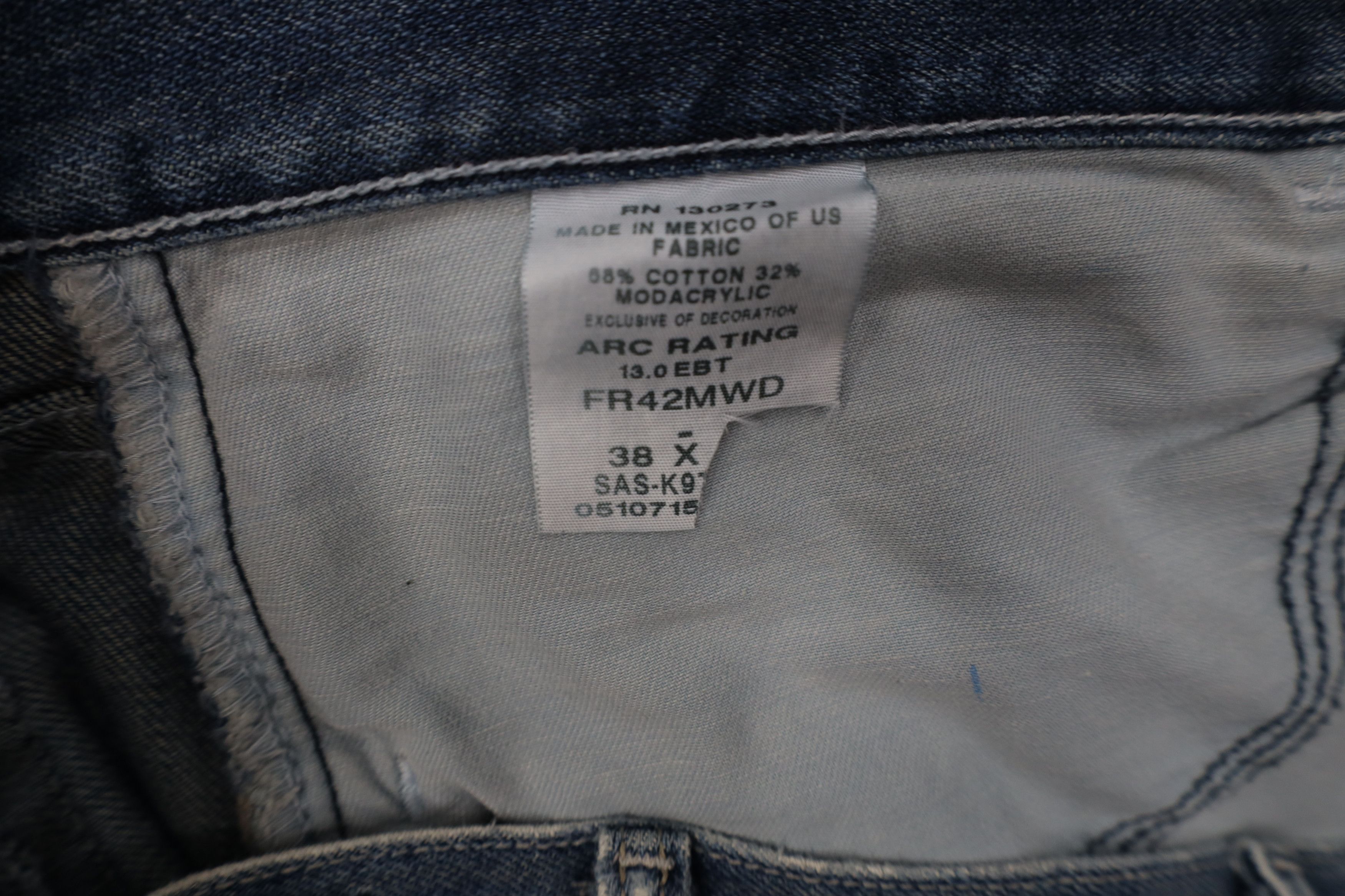 Wrangler Wrangler FR 20X Fire Flame Resistant Wide Leg Denim Jeans Size US 38 / EU 54 - 10 Thumbnail