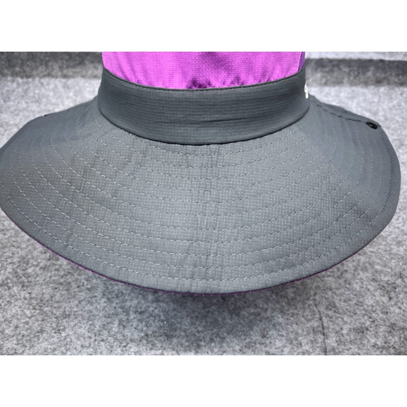 Vintage Sun Shade Sun Bucket Hat Adult One Size Purple Gray Poly Beach Boonie Hat Womens Summer Sun Shade Hat Size ONE SIZE - 3 Thumbnail
