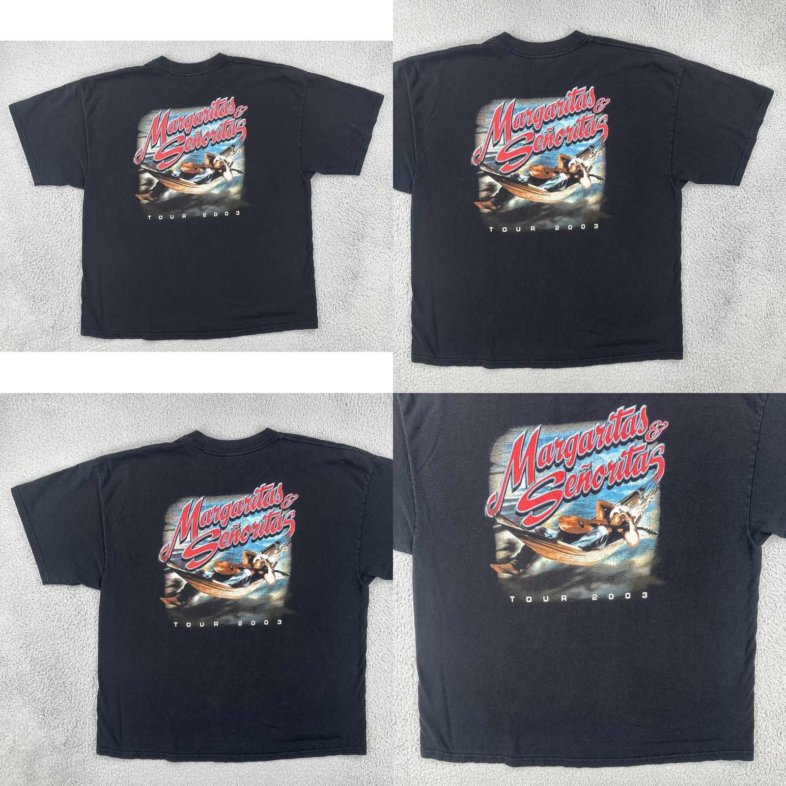 Vintage VINTAGE M&O KNITS T-Shirt Black 2XL Kenny Chesney Margaritas Señoritas 2003 Tour Cowboy Music 90s Classic Mens Size US XXL / EU 58 / 5 - 10 Thumbnail