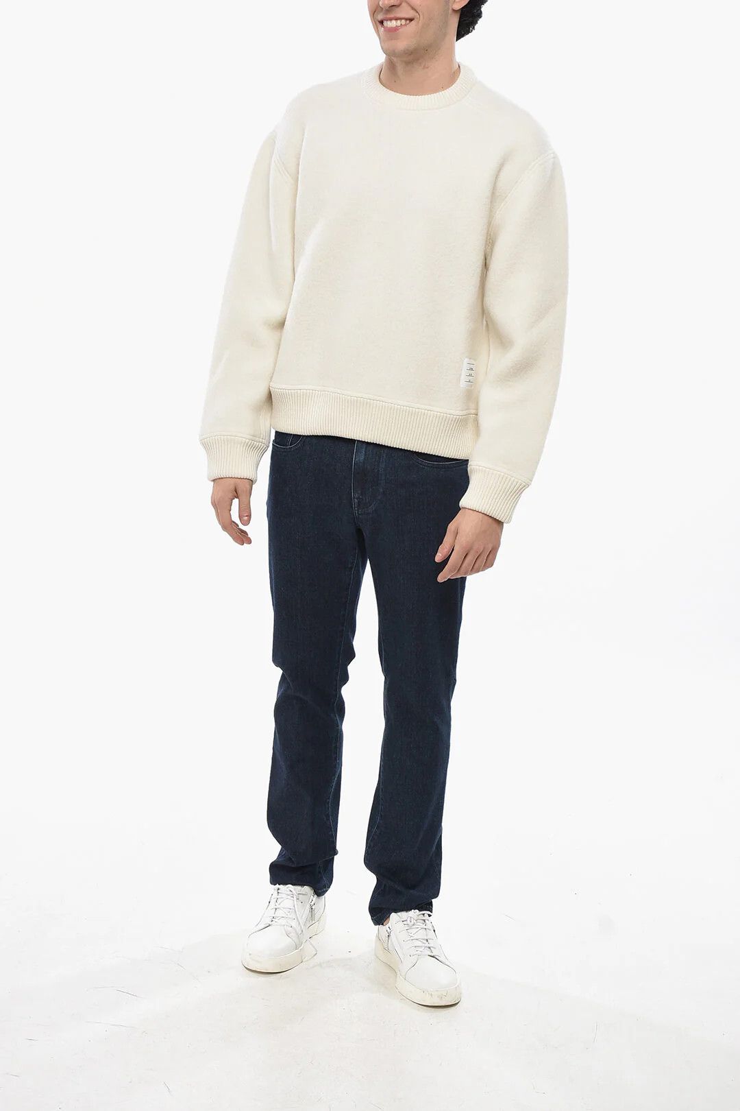 Thom Browne og1mm0426 Wool Crewneck Sweater in White Size US XL / EU 56 / 4 - 4 Thumbnail