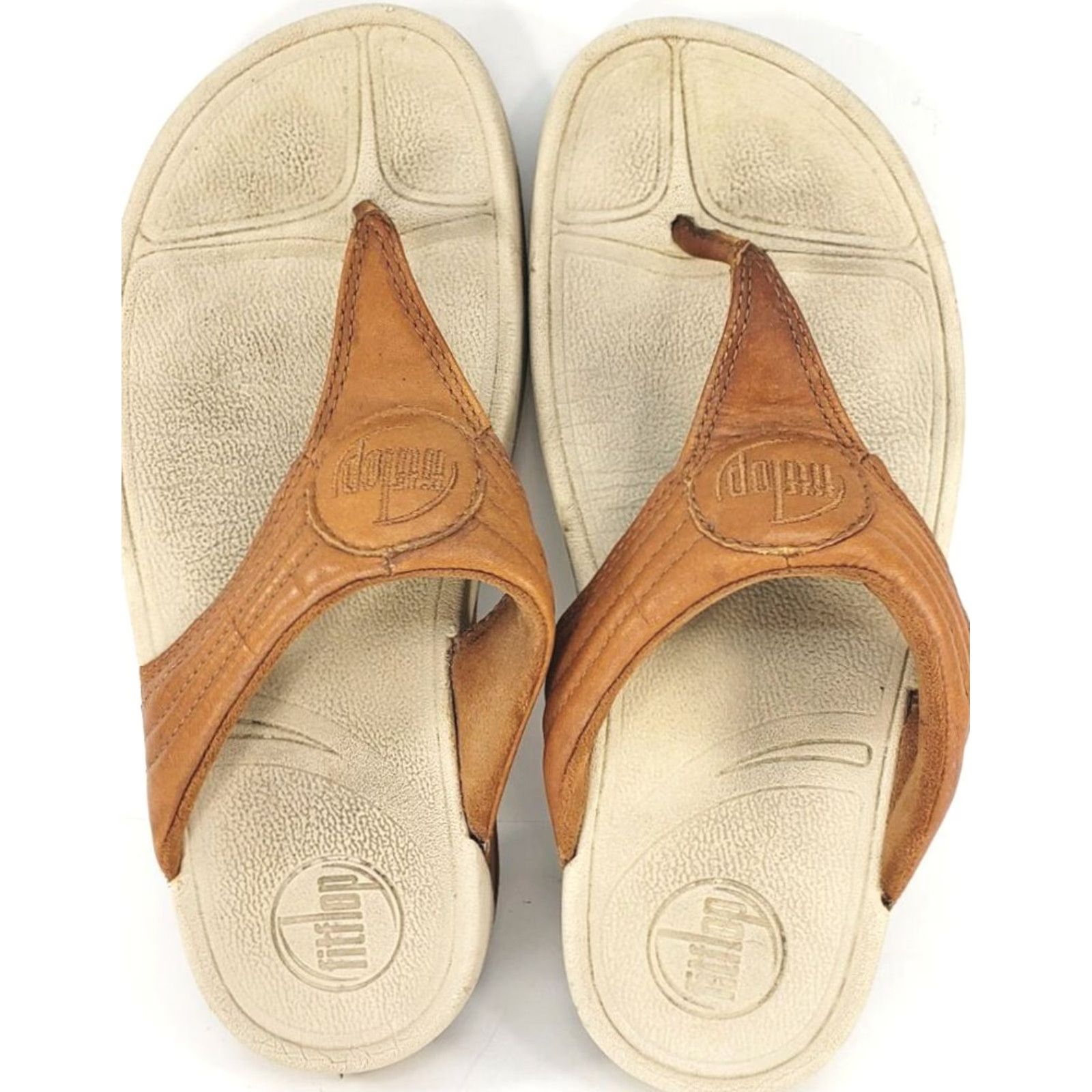 Vintage FitFlop WalkStar 3 Sandals Womens Size 6 EUR 37 Brown Tan Leather Summer Slide Size US 6 / IT 36 - 6 Thumbnail
