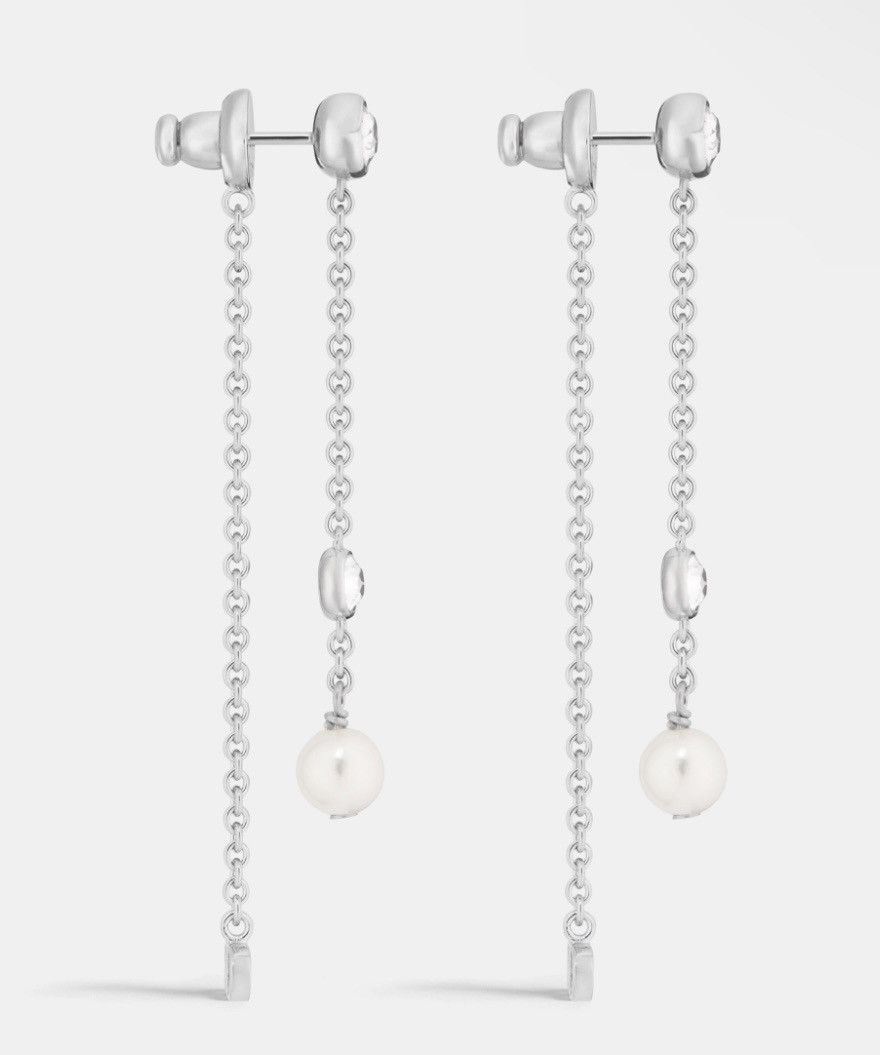 Dior PETIT CD TREASURE EARRINGS Silver-Finish Metal