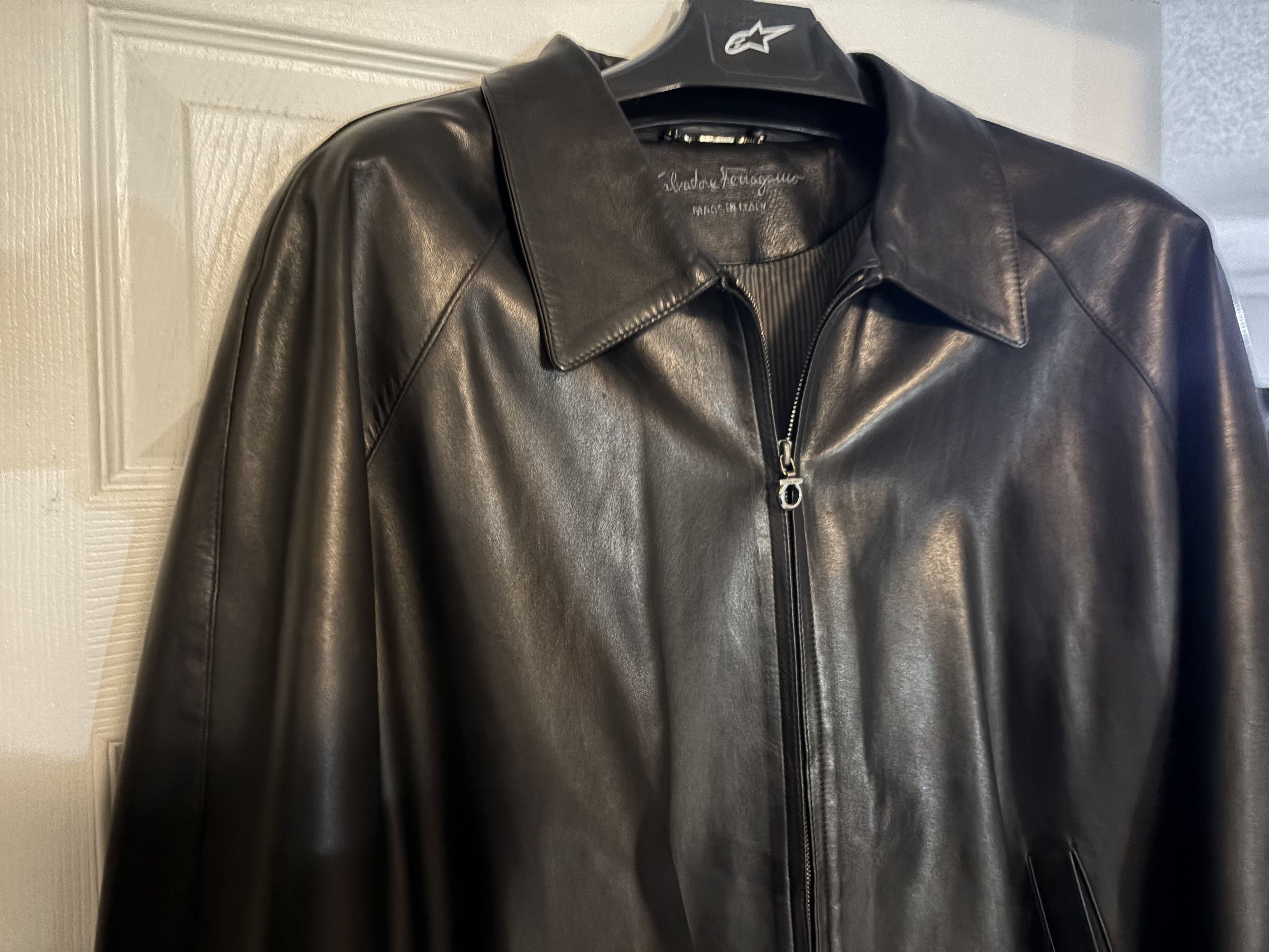 Salvatore Ferragamo Ferragamo Leather Jacket Size US XXL / EU 58 / 5 - 5 Thumbnail