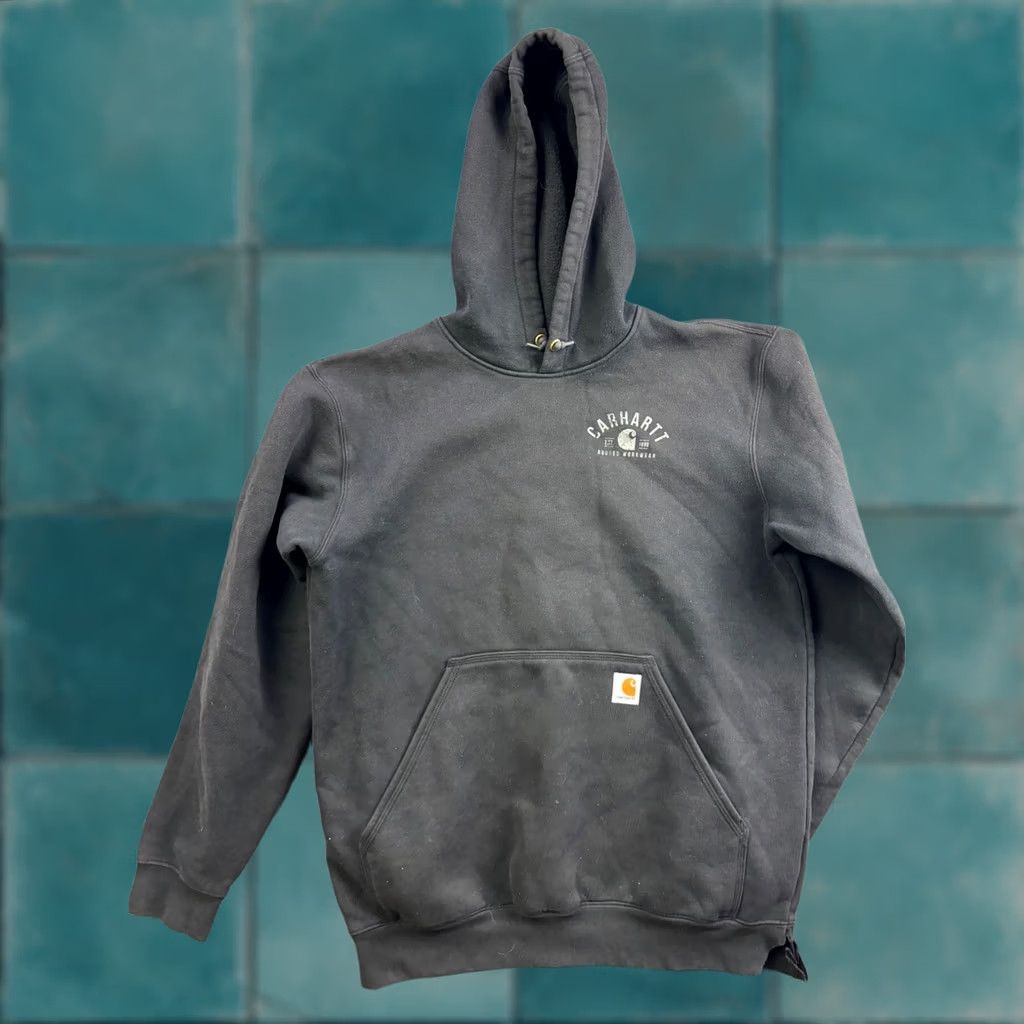 Carhartt VINTAGE Carhartt Hoodie Mens M Black Rugged Workwear Graphic Original Fit Size US M / EU 48-50 / 2 - 1 Thumbnail
