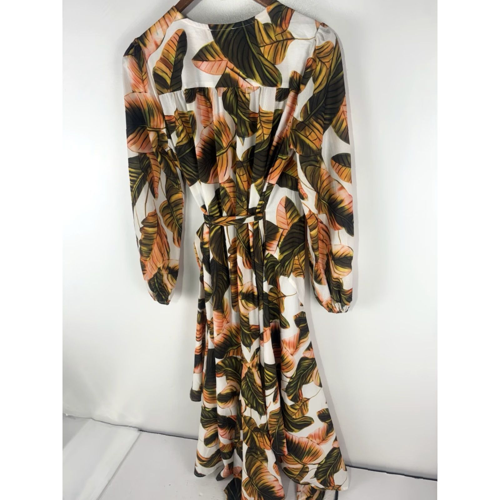Vintage Lumie Tropical Floral Cascading Wrap Dress Womens Size S Size S / US 4 / IT 40 - 4 Thumbnail
