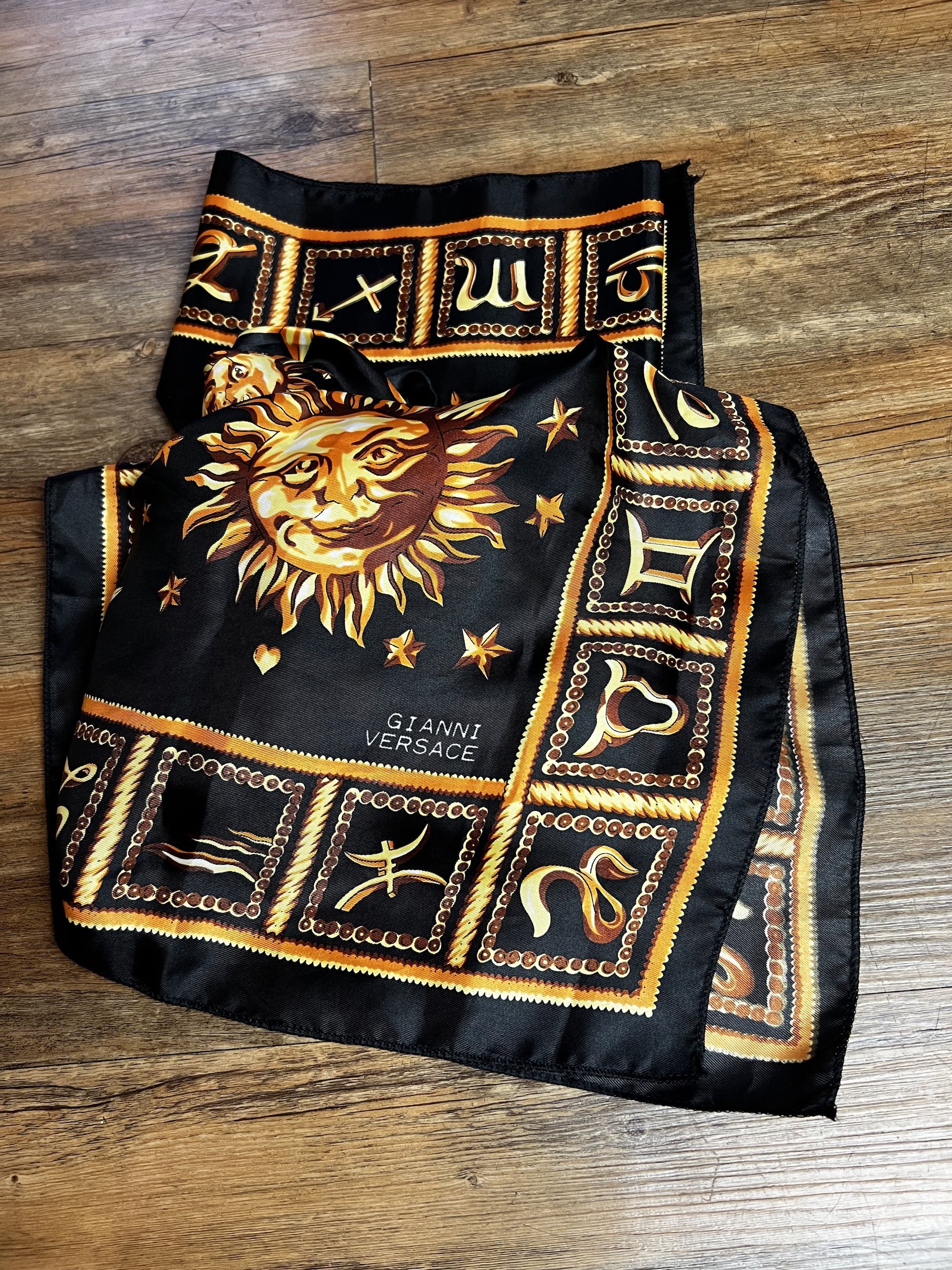Versace Vintage 1980's-1990's Gianni Versace Zodiac Silk Scarf Size ONE SIZE - 9 Thumbnail