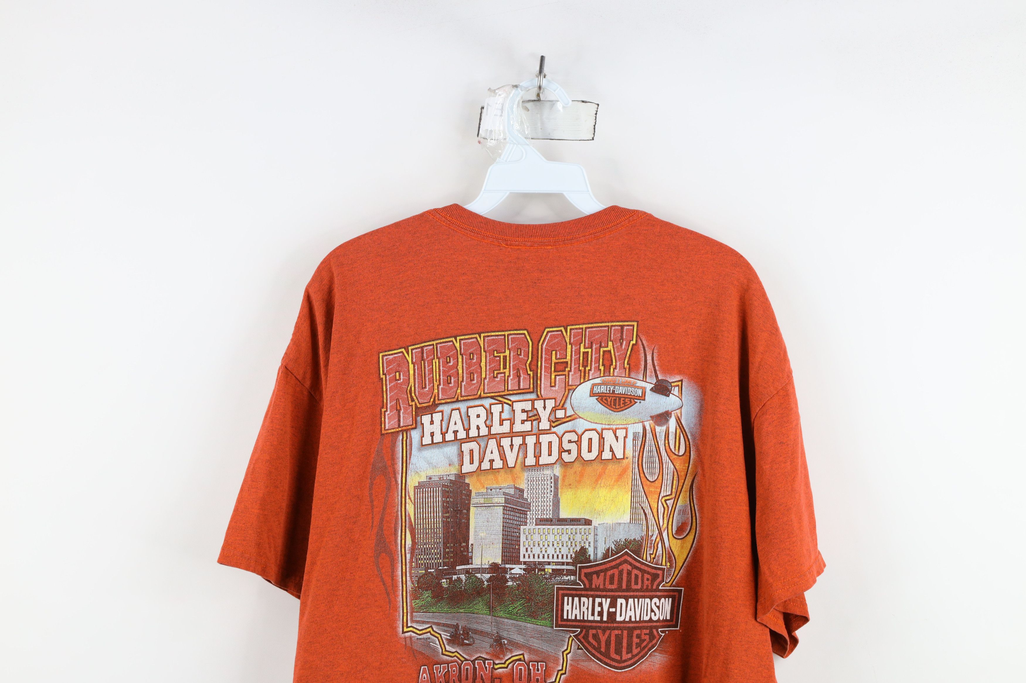Harley Davidson Vintage Y2K Harley Davidson Spell Big Logo T-Shirt Orange Size US XL / EU 56 / 4 - 14 Thumbnail