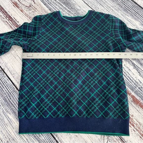 Lands' End Lands’ End Cotton Blend Plaid Crewneck Sweater Size S / US 4 / IT 40 - 6 Thumbnail
