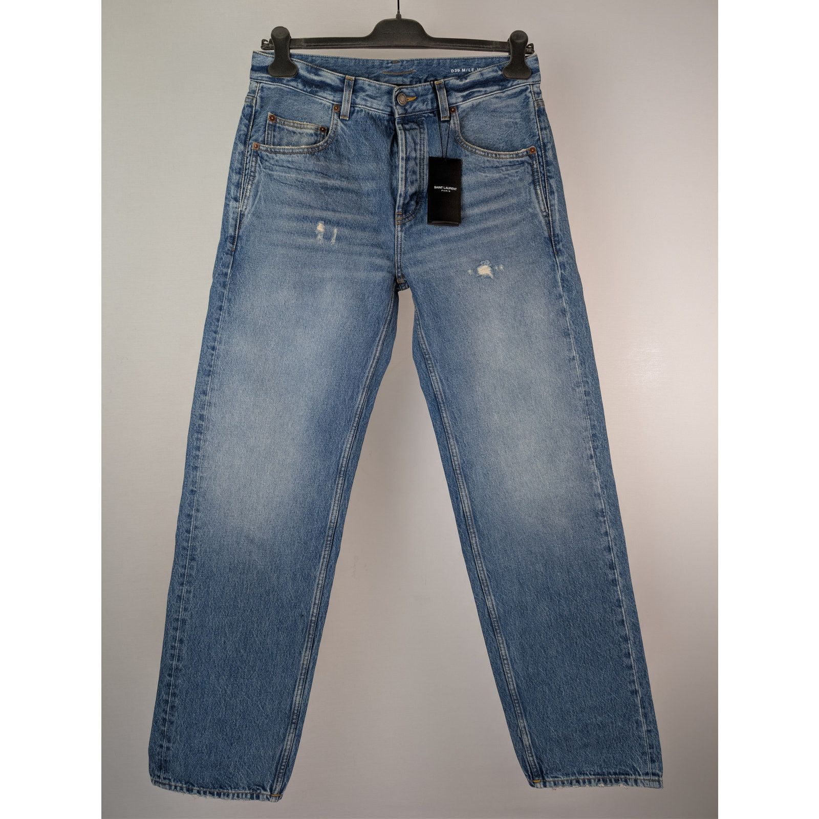 Saint Laurent Paris o1rshd1 Long Extreme Baggy Globe Sky Denim Jeans in Blue Size US 34 / EU 50 - 9 Thumbnail