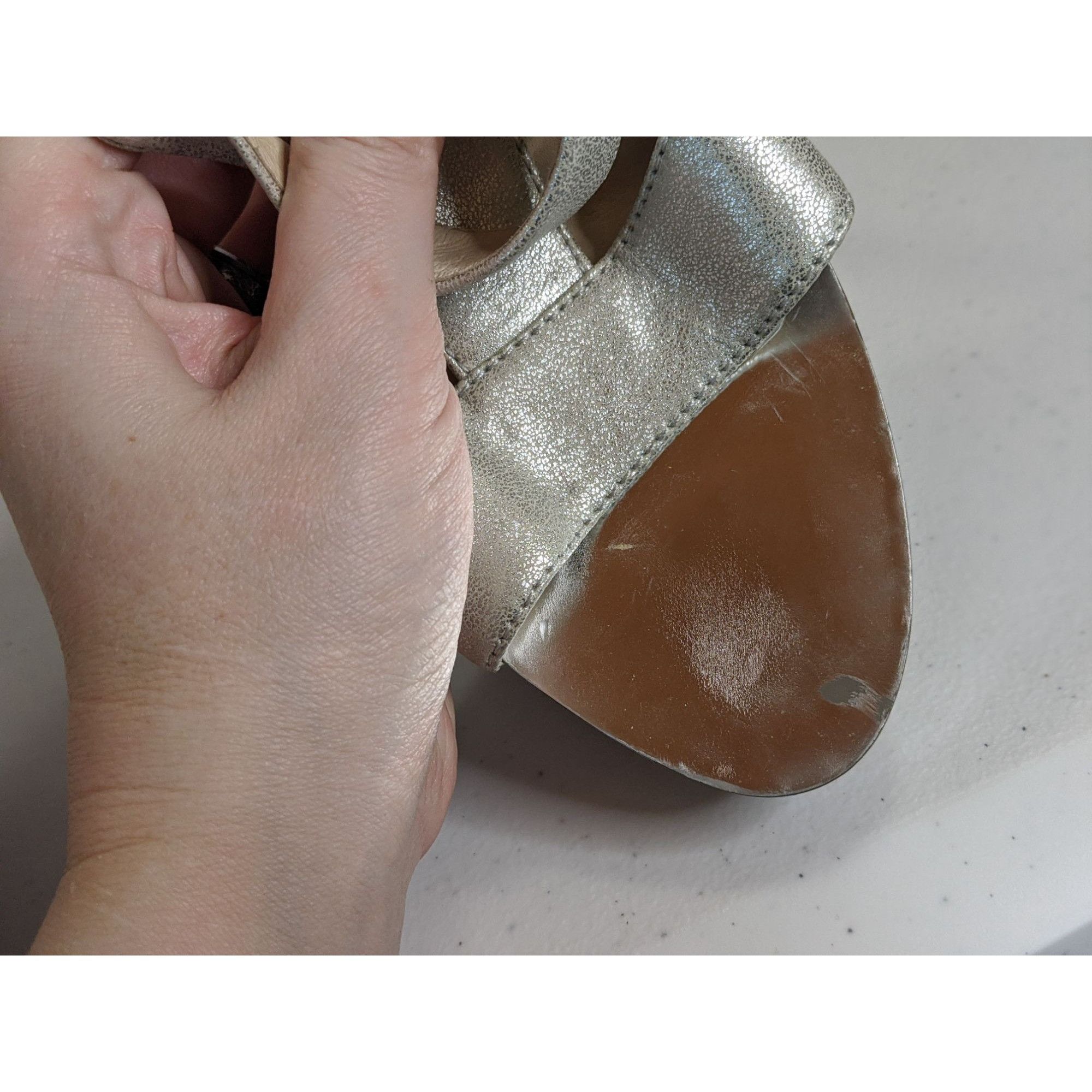 Michael Kors Michael Michael Kors Metallic Silver High Heel Sandals 9.5M Size US 9.5 / IT 39.5 - 5 Thumbnail