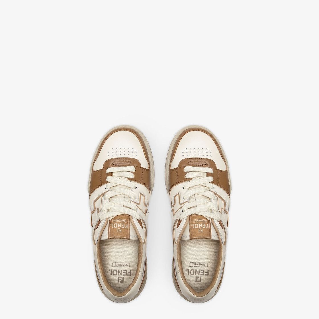 Fendi o1s1wg111025 Fendi Match Sneakers in White/Brown Size US 12 / EU 45 - 3 Thumbnail