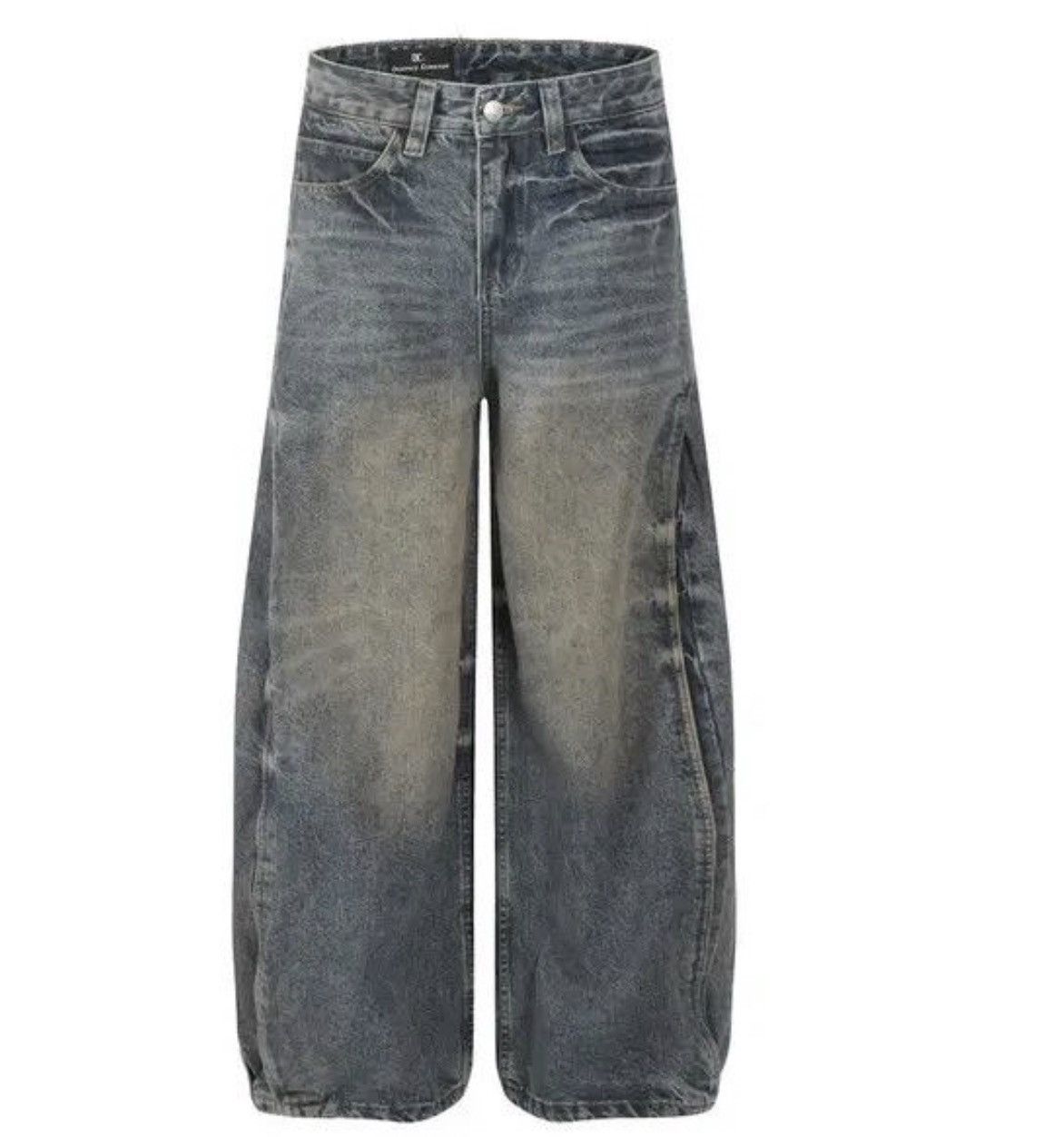 Vintage Men's loose wide-leg street distressed scimitar jeans Size US 34 / EU 50 - 6 Thumbnail