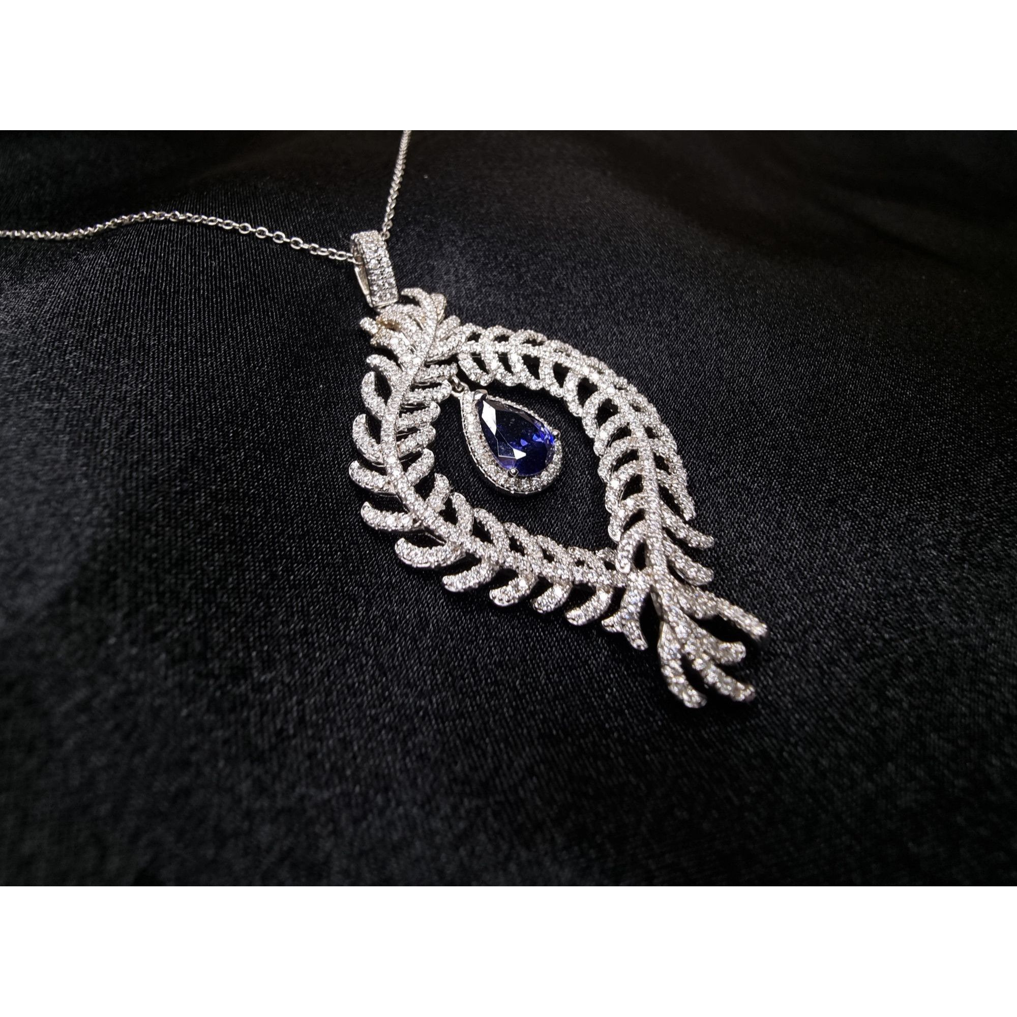 Vintage Elegant 925 Sterling Silver BYJ Signed Necklace With Leaf De Size ONE SIZE - 1 Thumbnail