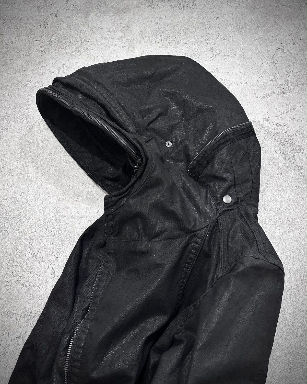 Japanese Brand Luv Maison Bono Waxed Assymetric Jacket Kmrii Style Size US S / EU 44-46 / 1 - 8 Thumbnail