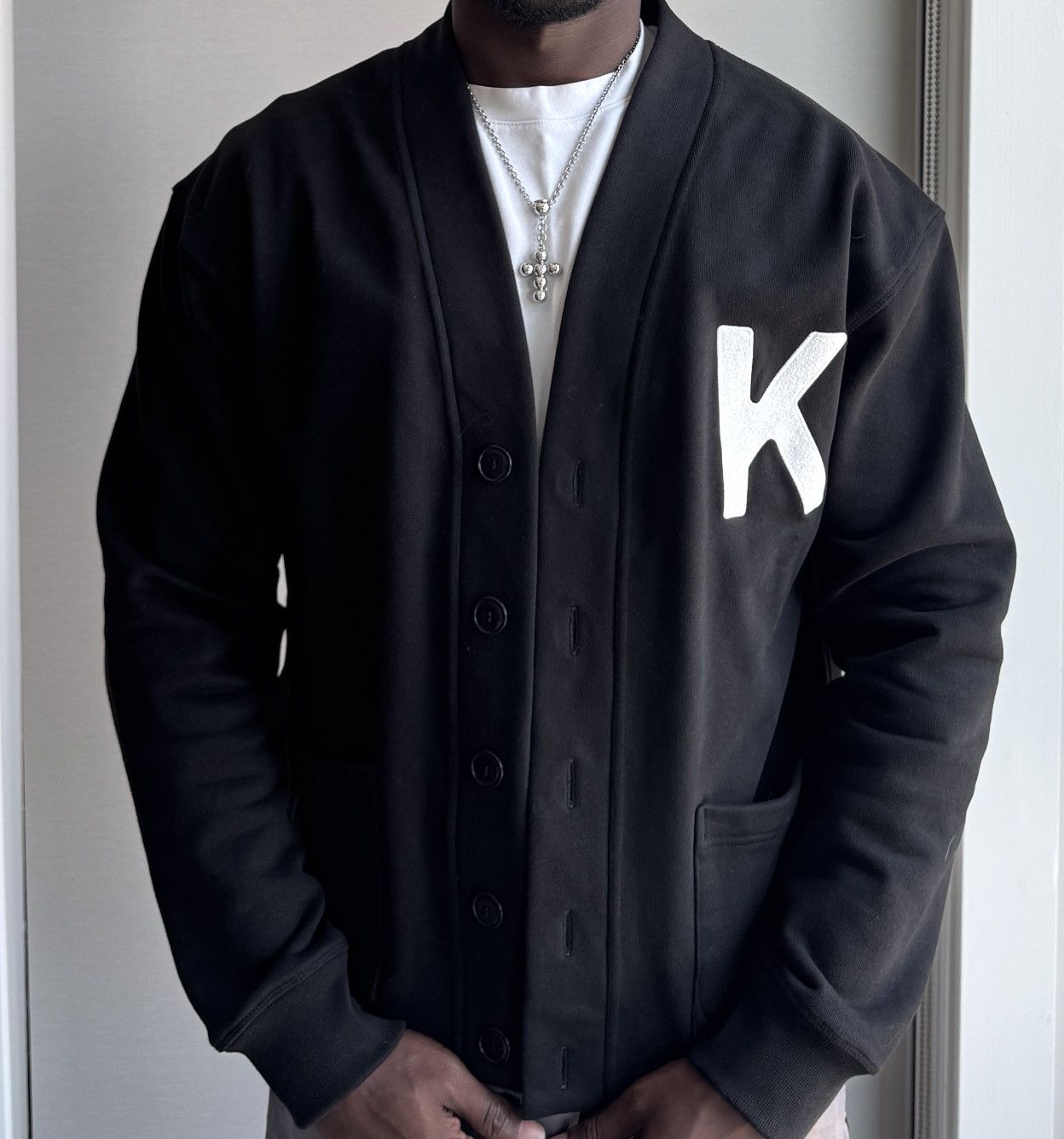 Kenzo Kenzo Black Kenzo Paris Varsity Jungle Elephant Cardigan Size US L / EU 52-54 / 3 - 1 Thumbnail