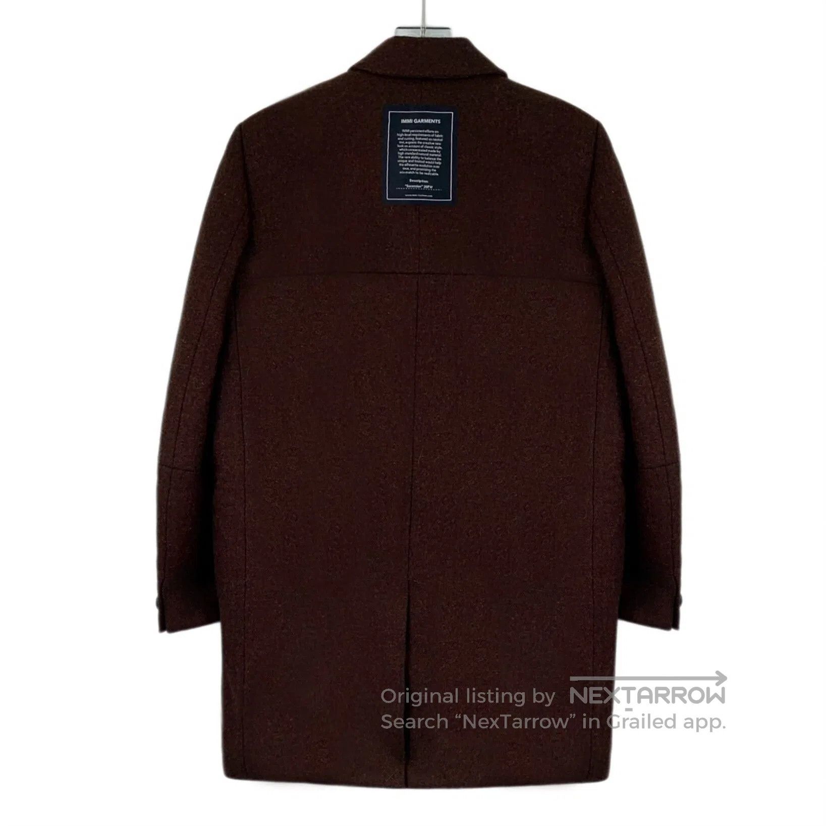 IMKING IMMI Burgundy cashmere wool lapel long-sleeve wool coat| Size US XS / EU 42 / 0 - 2 Thumbnail
