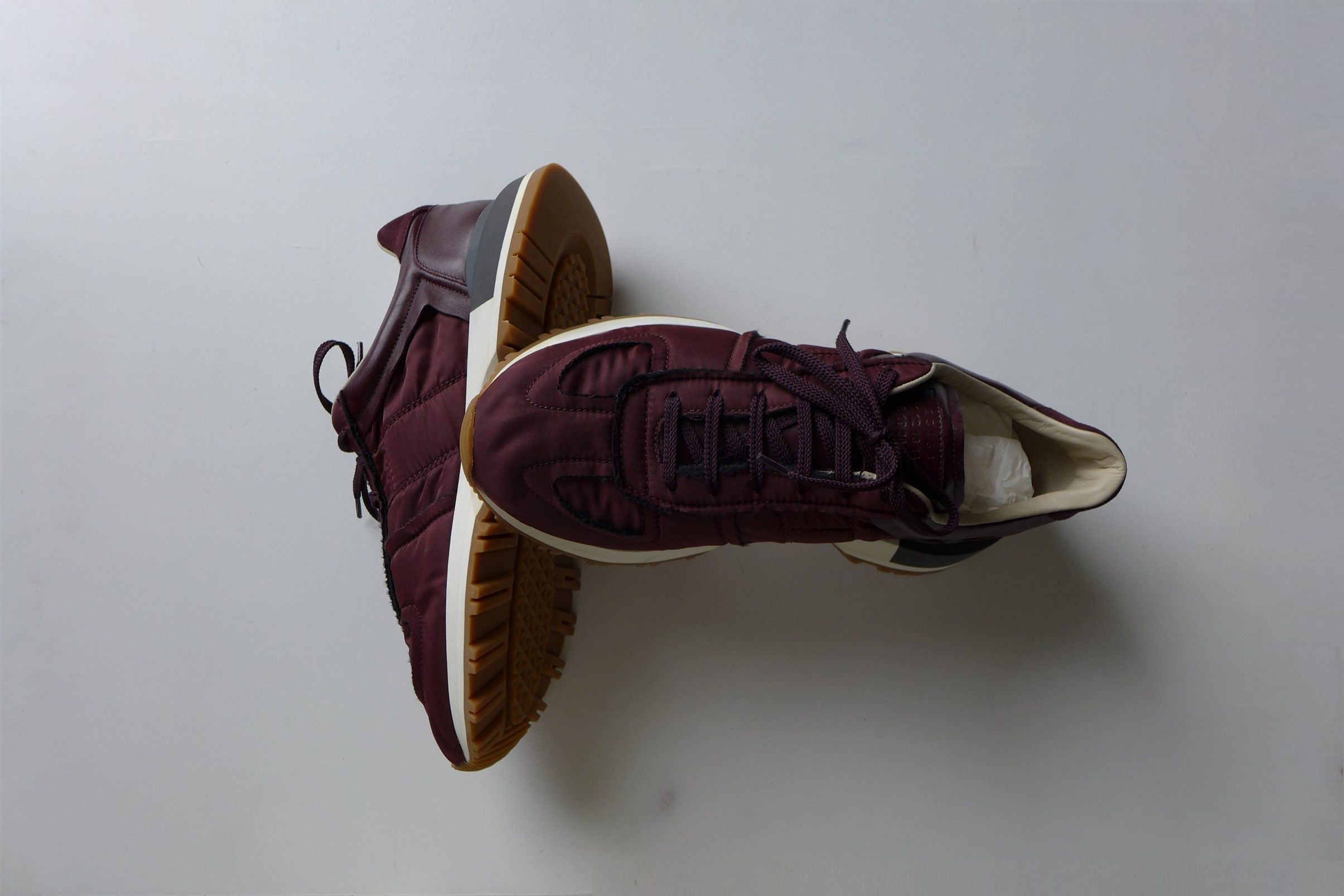 Maison Margiela Margiela Burgundy Runner Evolution Sneakers Size US 13 / EU 46 - 4 Thumbnail