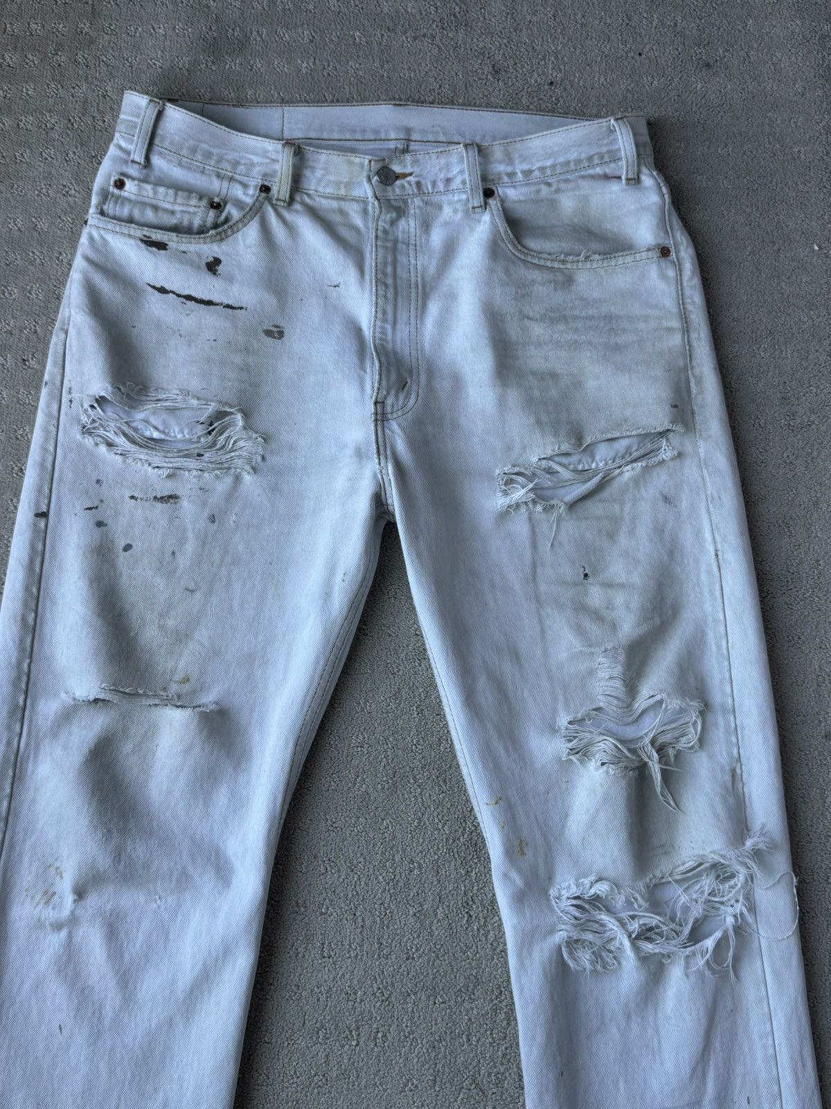 Levi's Vintage Clothing Levi’s 505 Vintage White Wash Distressed Ripped Rare Denim Size US 36 / EU 52 - 3 Thumbnail