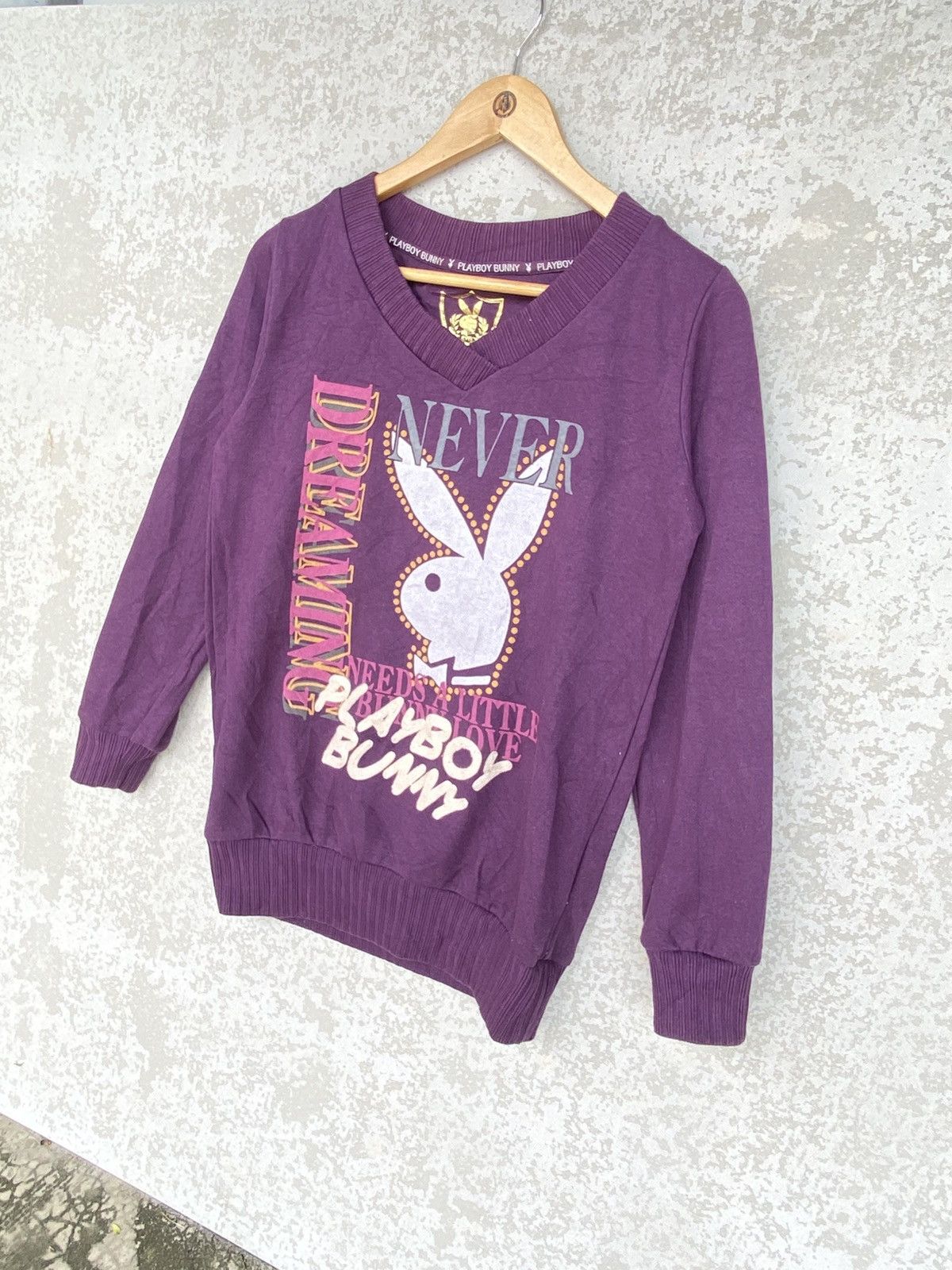 Other Vintage Playboy Bunny Big Logo Printed Sweatshirt Purple Size M / US 6-8 / IT 42-44 - 2 Thumbnail