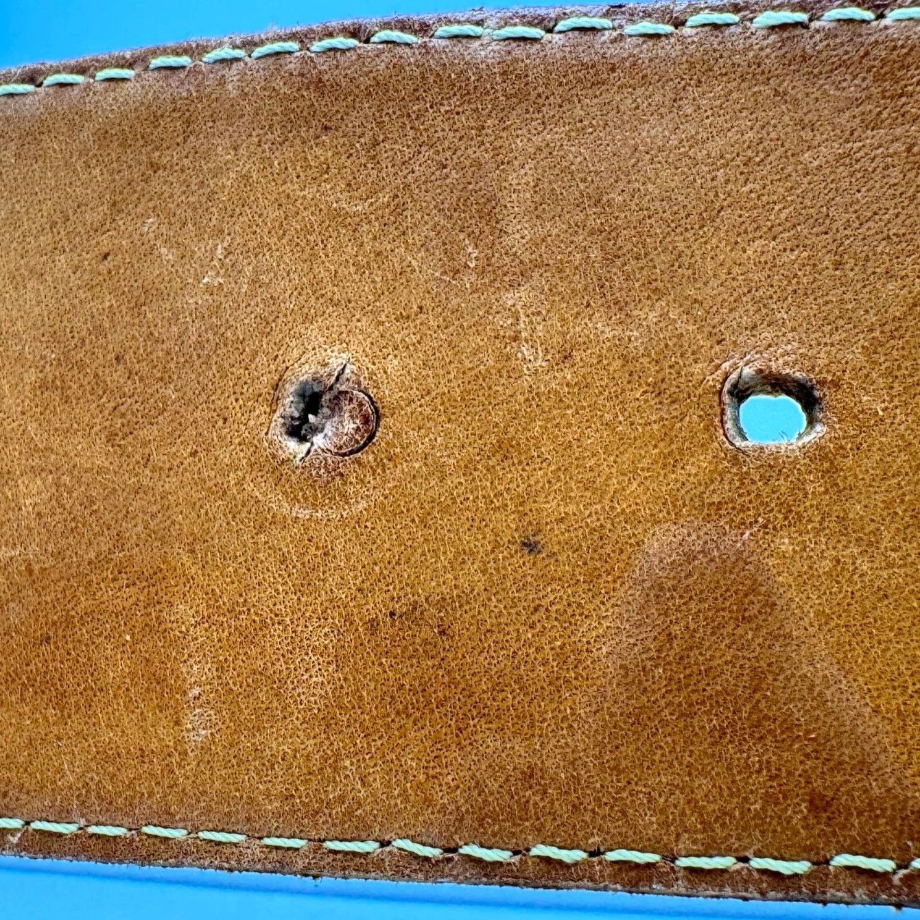Vintage Leather Tan Camel Brown Belt Spain Womens Vintage Size L Size ONE SIZE - 8 Thumbnail