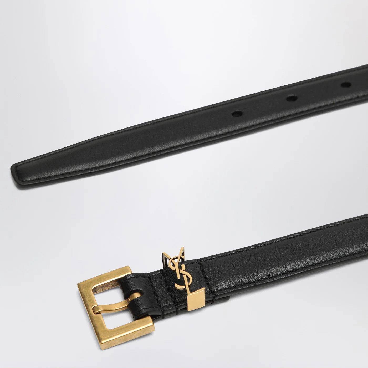Saint Laurent Paris o1d2blof0526 Size: 85 IT / Cassandre Leather Belt in Black Size ONE SIZE - 3 Thumbnail