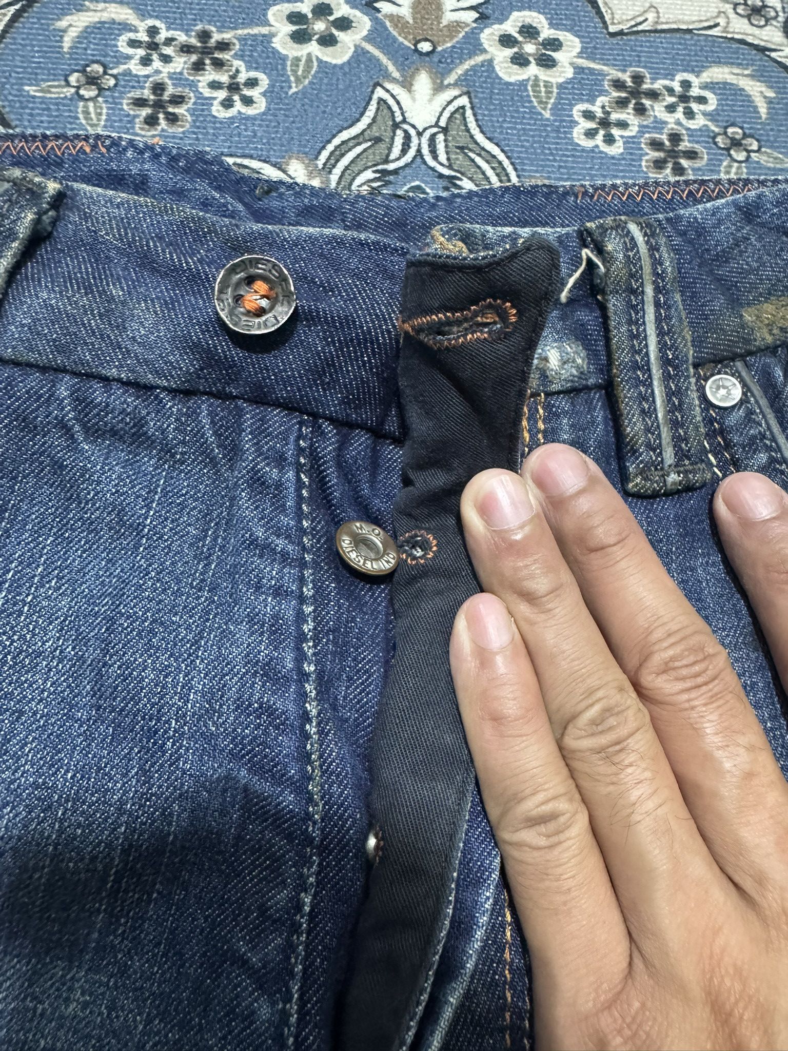 Diesel × Diesel Black Gold Diesel Industry Double Waist Zipper Jeans Buttonfly Size US 33 - 7 Thumbnail