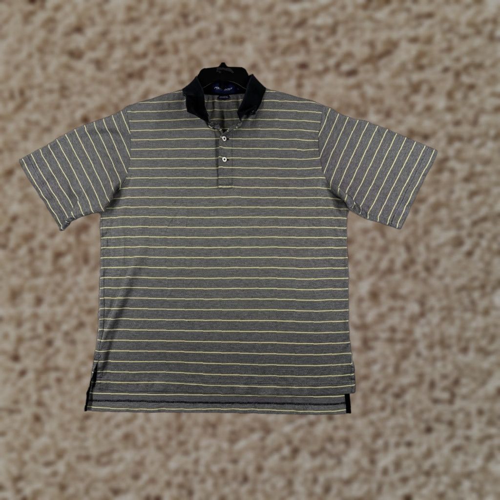 Ralph Lauren Ralph Lauren Polo Shirt Mens Large Gray Yellow Stripe Golf Polo 100% Cotton Shirt Mens Large Gray Yellow Stripe Golf Golfer 100% Cotton Size US L / EU 52-54 / 3 - 1 Thumbnail