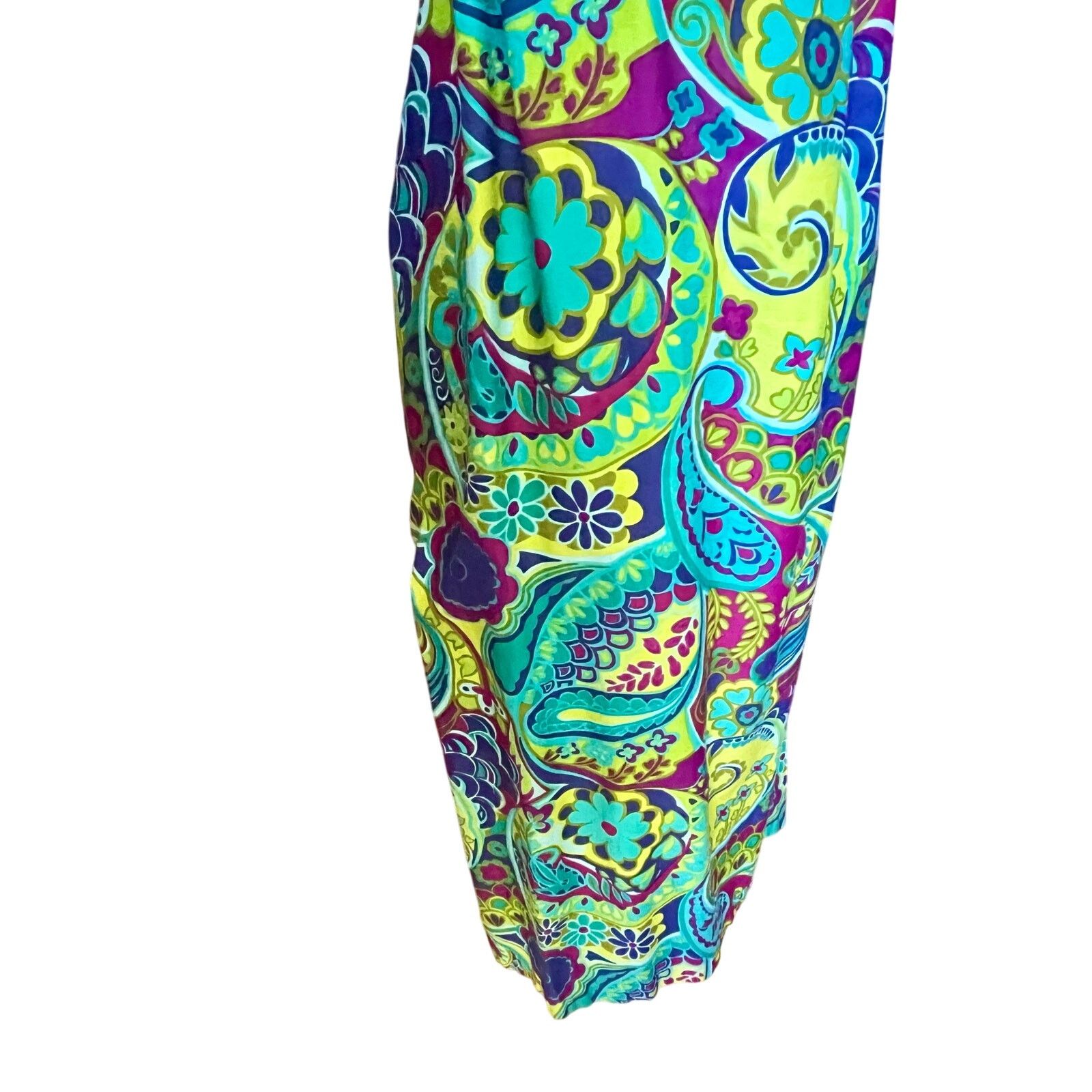 Vintage Vintage 60’s Blue Green Psychedelic Groovy Dress XS Small Size S / US 4 / IT 40 - 3 Thumbnail