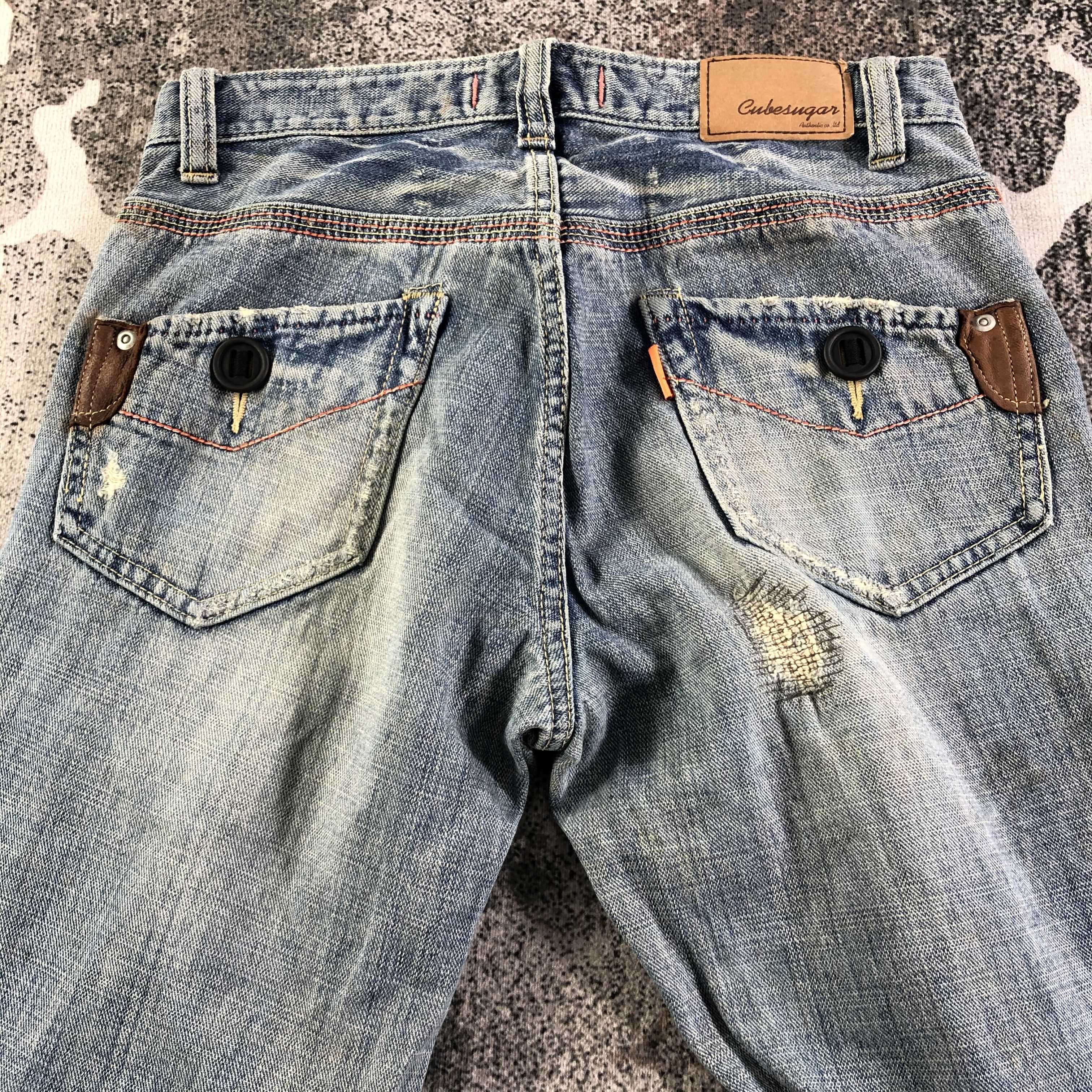 Japanese Brand Vintage Japanese Cube Sugar Jeans Faded Blue Denim KJ2508 Size US 28 / EU 44 - 7 Thumbnail