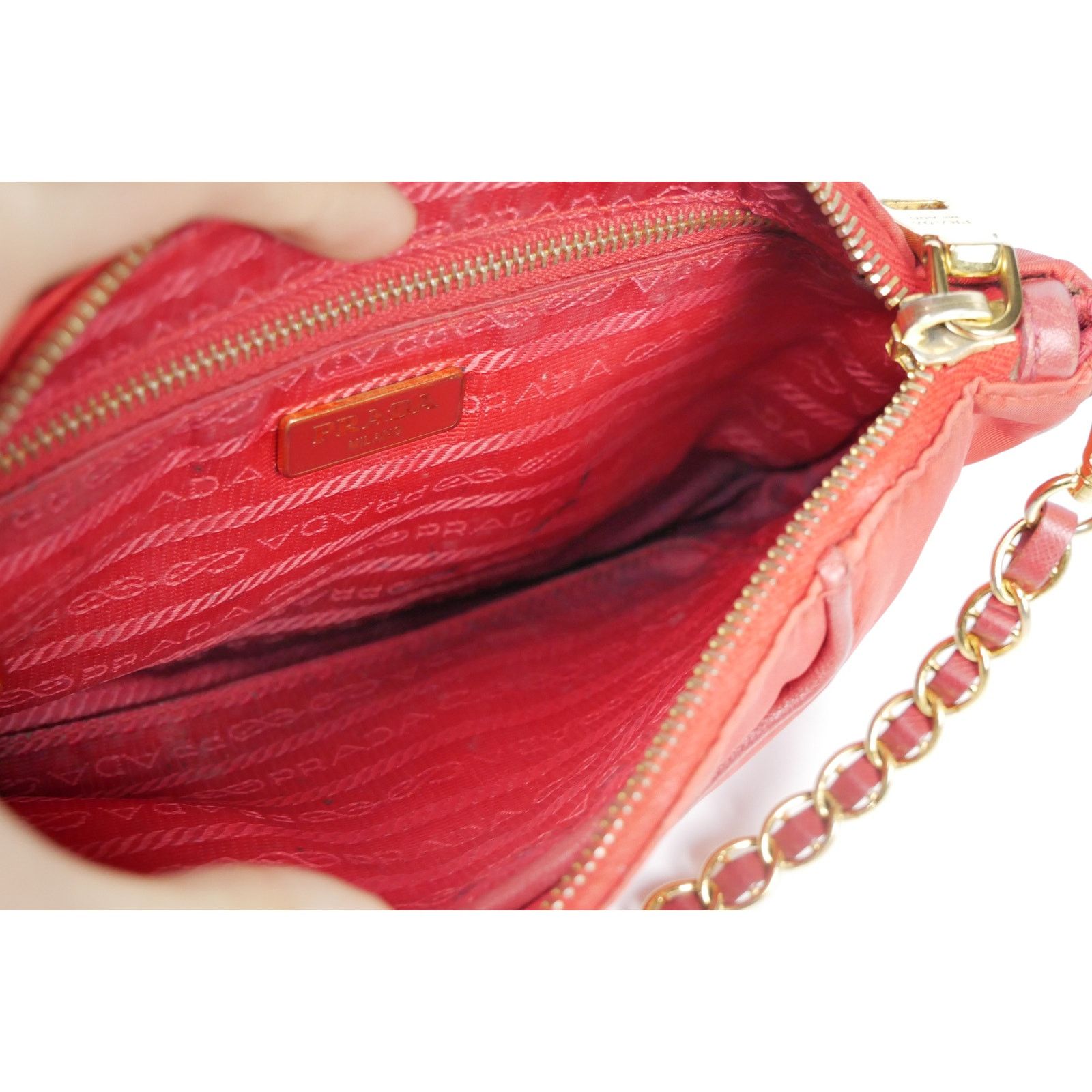 Prada Saffiano Nylon Chain Crossbody Bag Size ONE SIZE - 13 Thumbnail