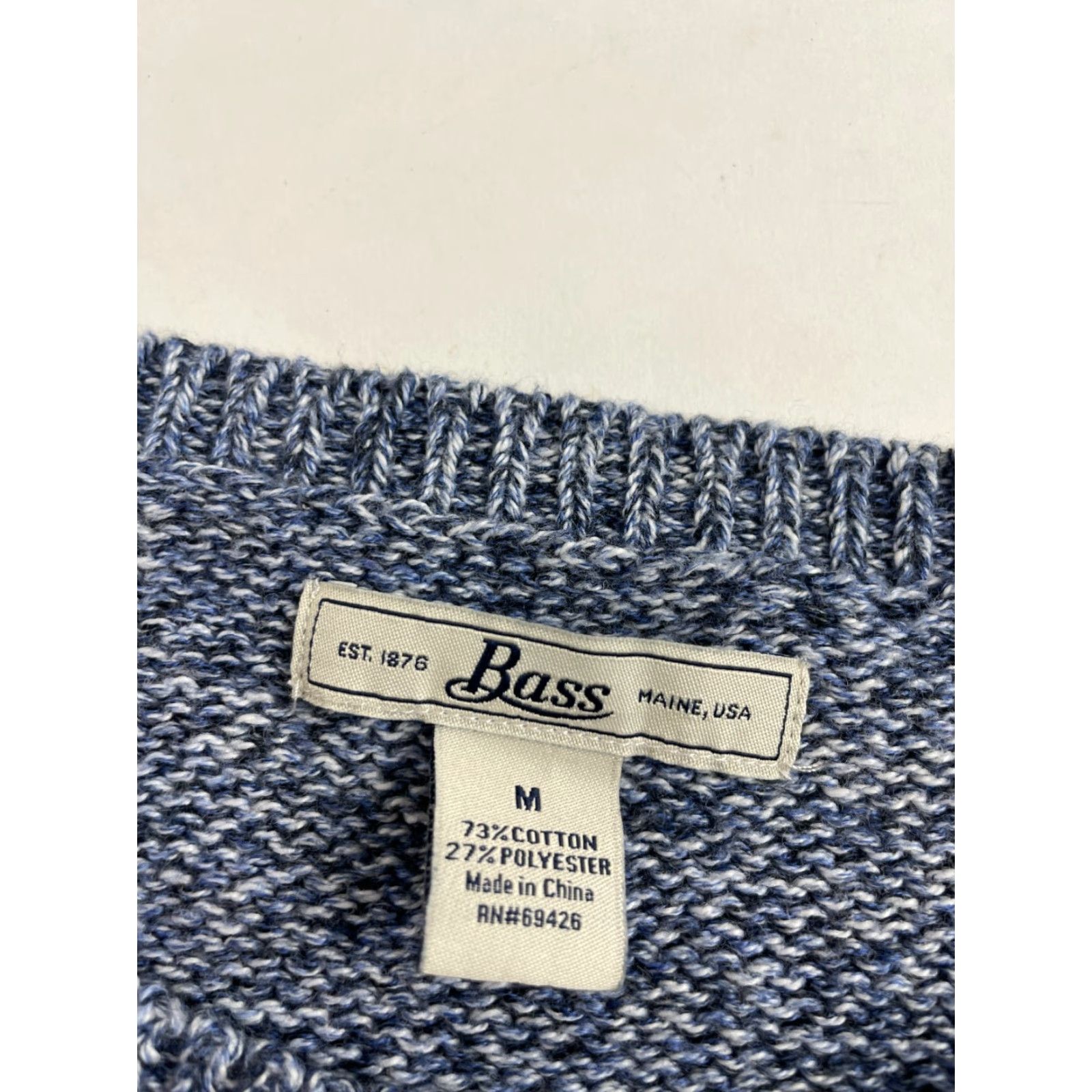 Vintage Bass Sweater Women’s Size M Navy Blue Pullover Cable Knit Fringe Front Details Size M / US 6-8 / IT 42-44 - 7 Thumbnail