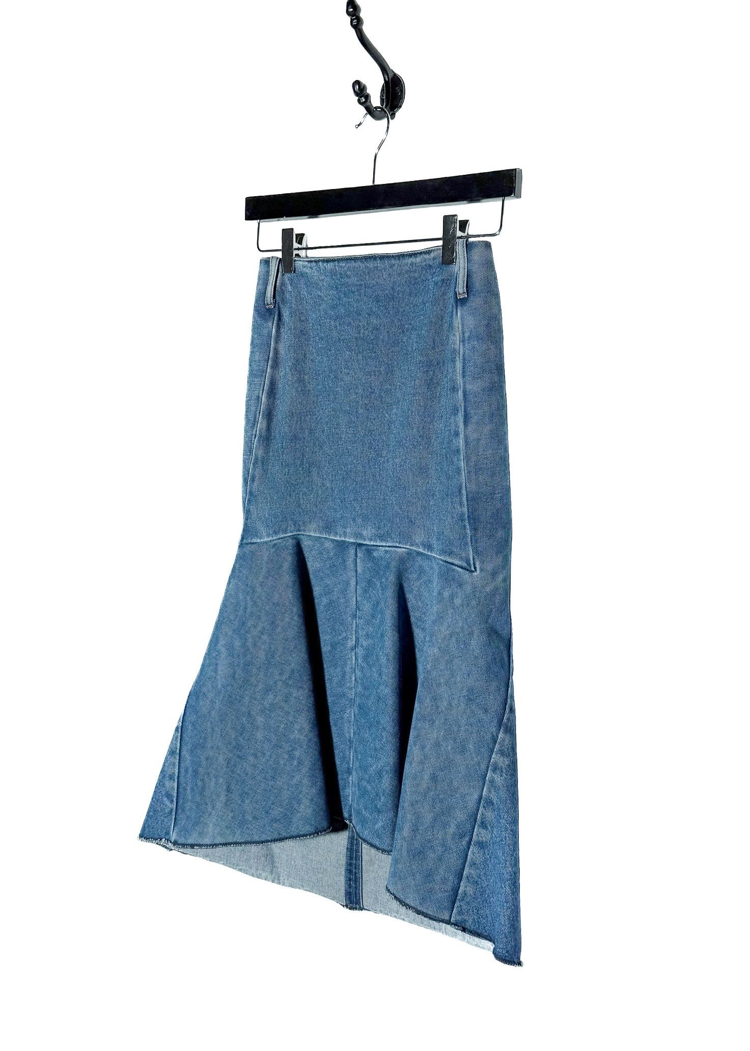 Balenciaga Balenciaga 2018 Blue Denim Mermaid Cut Mid-length Skirt Size 26" / US 2 / IT 38 - 2 Thumbnail