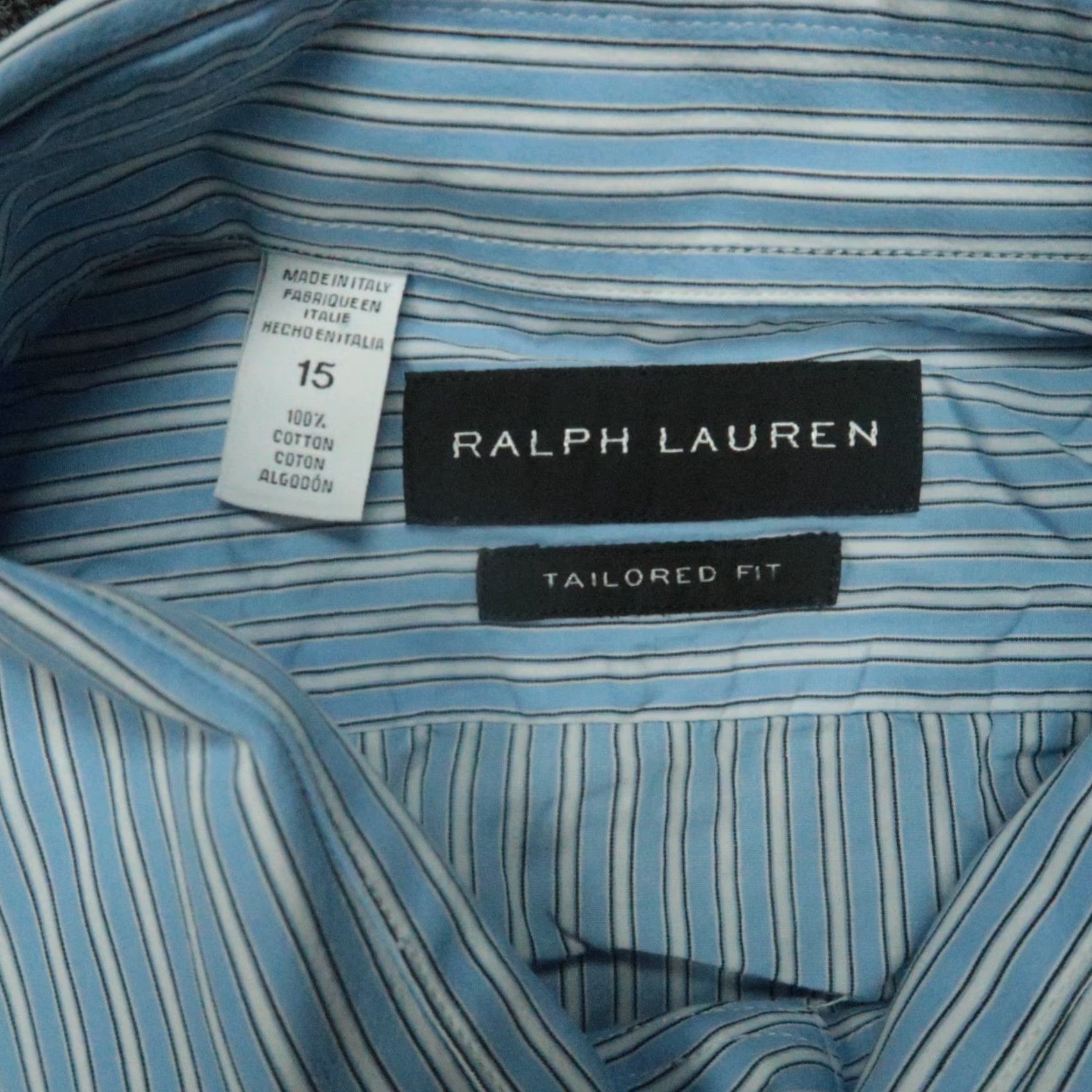Ralph Lauren Ralph Lauren Black Label Shirt Men Small 15 Blue Striped Tailored Fit Shirt Mens Dress Shirt Size US S / EU 44-46 / 1 - 3 Thumbnail