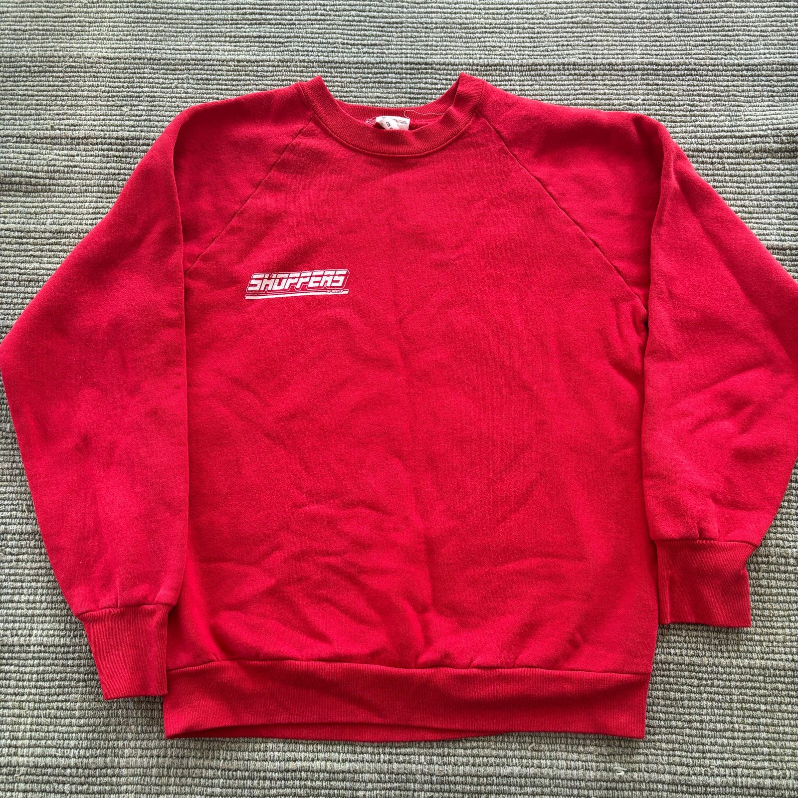 Fruit Of The Loom × Vintage Vintage 80s Red "Shoppers" Kids Sweatshirt Sz M Size US M / EU 48-50 / 2 - 1 Thumbnail