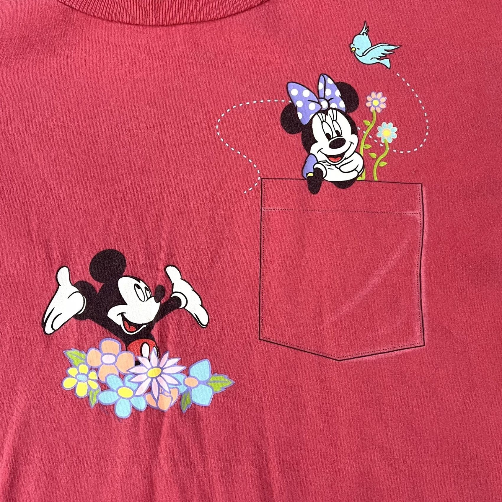 Disney VINTAGE Disney Mickey Unlimited Shirt Mens Small Pink Mickey Minnie Pocket Tee 90s Size US S / EU 44-46 / 1 - 2 Thumbnail