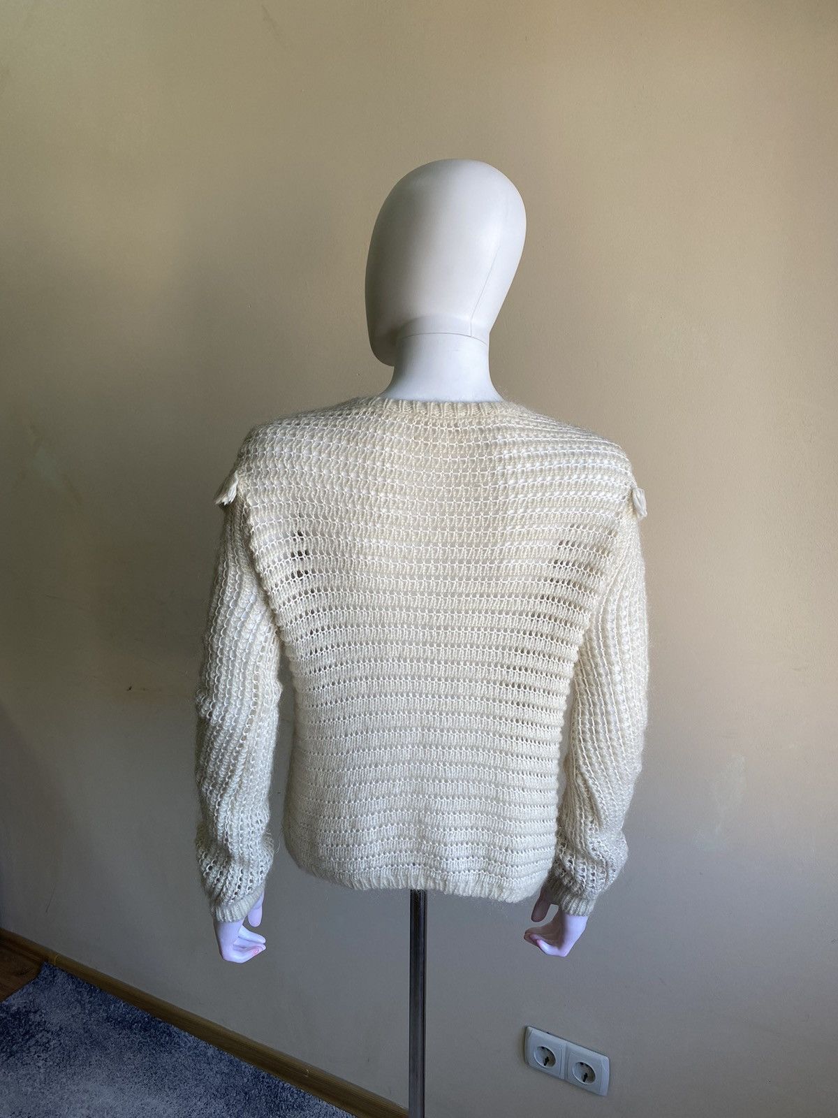 Sezane Sezane Womens Mohair/Wool Ivory Long Sleeve Knit Sweater XS Size XS / US 0-2 / IT 36-38 - 7 Thumbnail