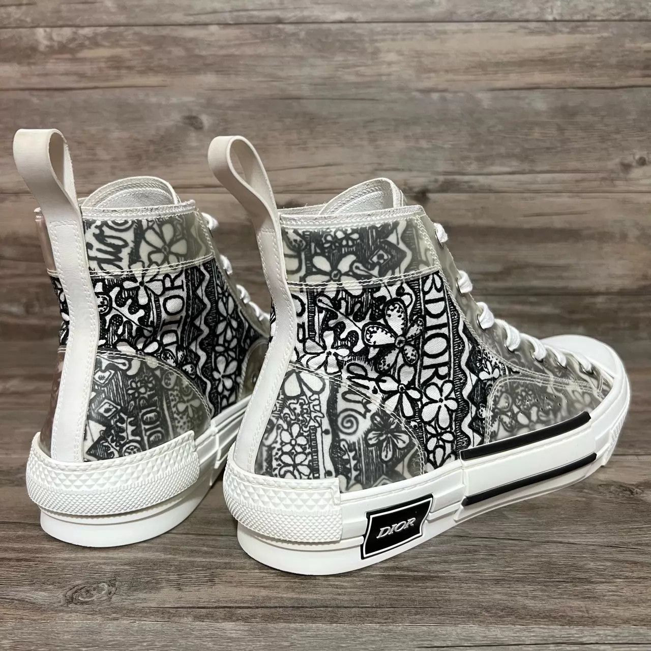 Dior DIOR x Stussy B23 Embroidered SS23 HiTop Black/White Size US 10 / EU 43 - 4 Thumbnail