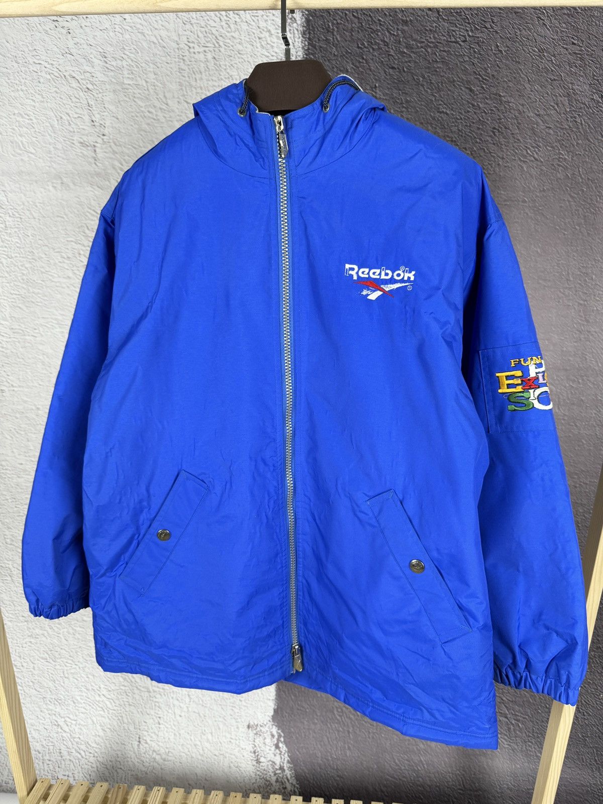 Reebok Vintage 90s Reebok 'Fun Explosion' Blue Jacket Embroidered Size US M / EU 48-50 / 2 - 2 Thumbnail