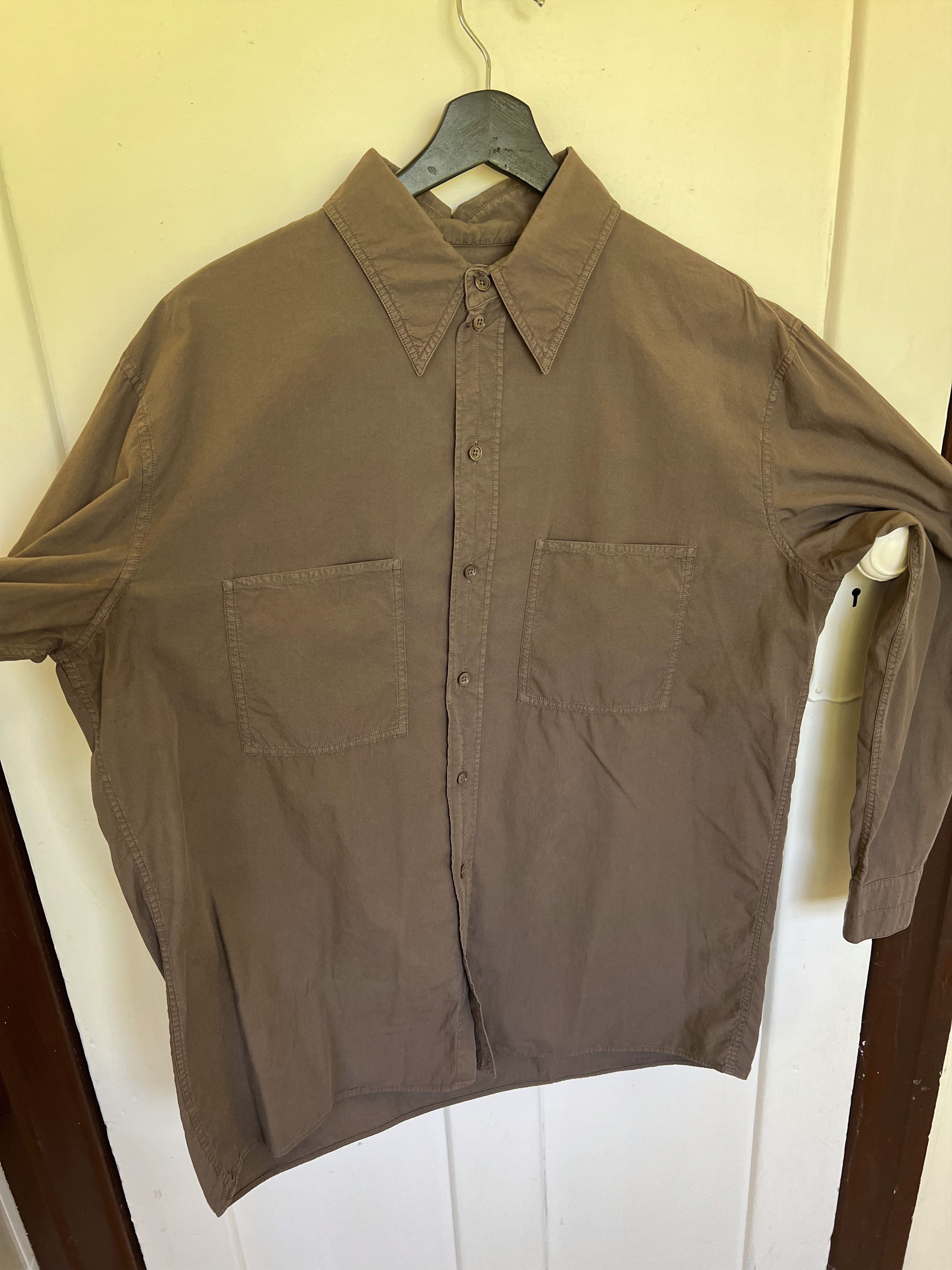 Lemaire Lemaire AW21 Ventile Chestnut Patch Pocket Shirt size 52/XL Size US XL / EU 56 / 4 - 6 Thumbnail