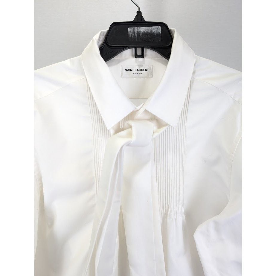 Saint Laurent Paris o1rshd1 Button Shirt in White Size US L / EU 52-54 / 3 - 3 Thumbnail