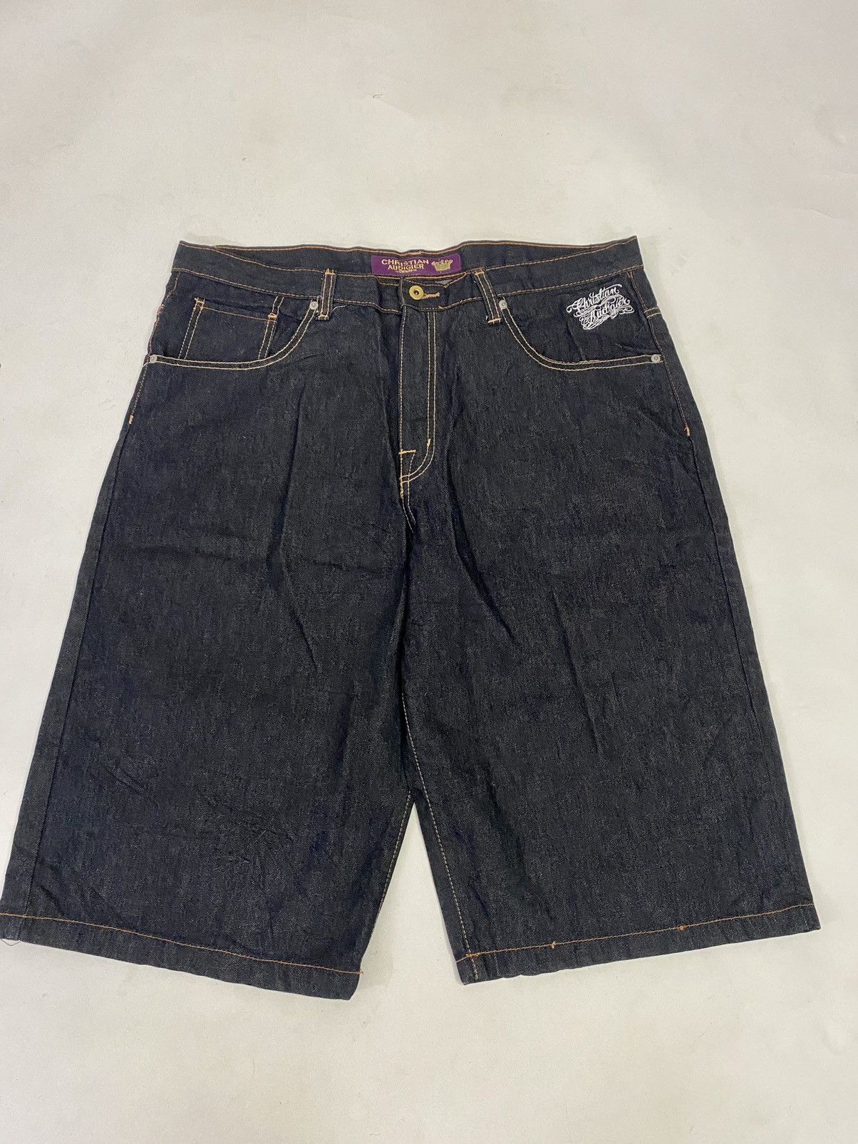 Christian Audigier Vintage Christian Audigier Raw Denim Jorts Size US 40 / EU 56 - 4 Thumbnail
