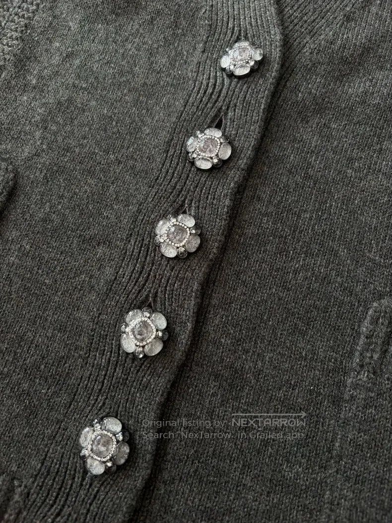 Chanel Chanel Handicraft workshop gray-green flower crystal buckl Size XS / US 0-2 / IT 36-38 - 3 Thumbnail