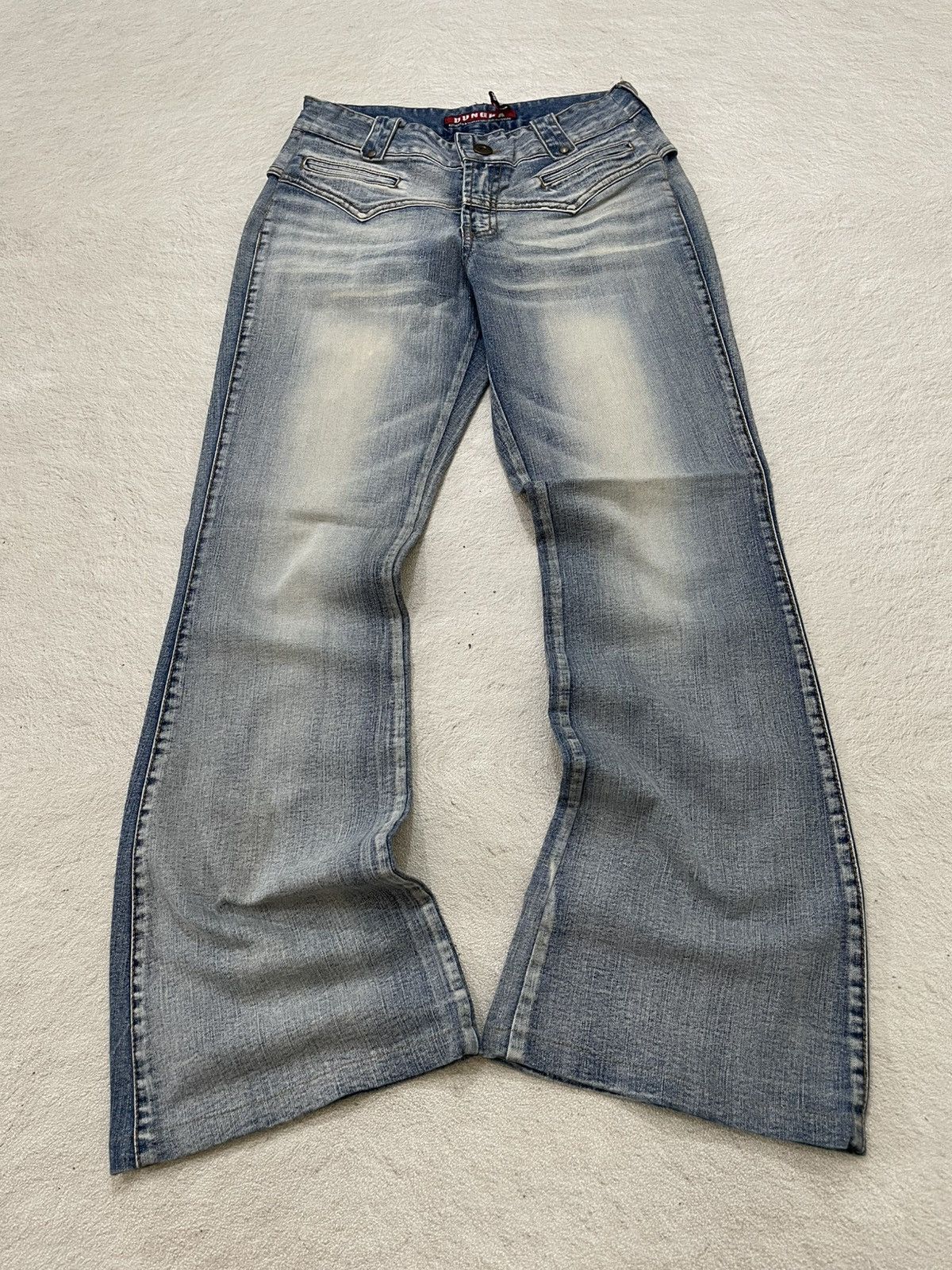 2000s Dungka Japanese Flare Denim Mudwash Y2K bootcut Jeans