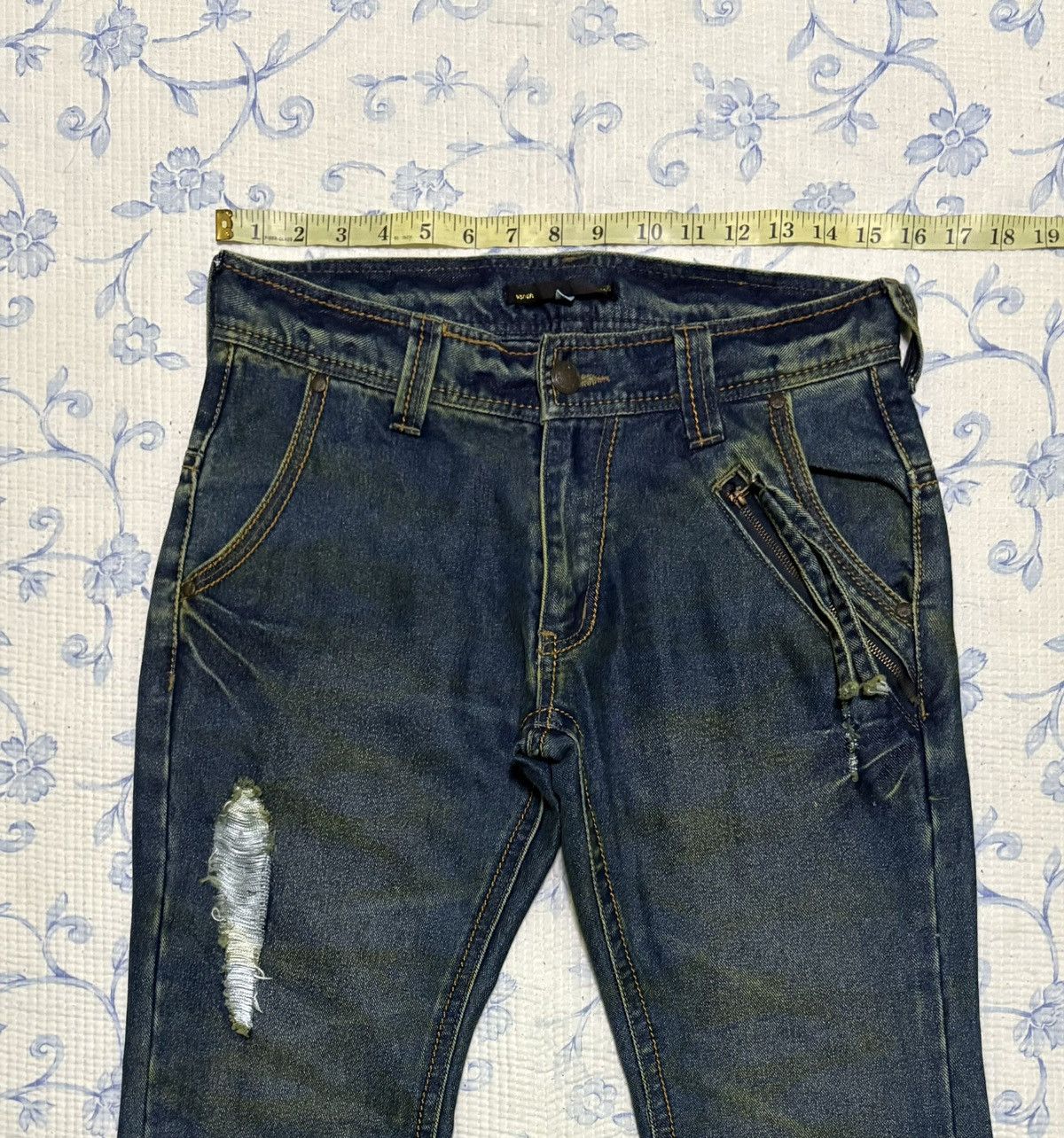 Japanese Brand Japanese Icom Streetwear Flared Jeans Distressed Denim Size US 31 - 3 Thumbnail