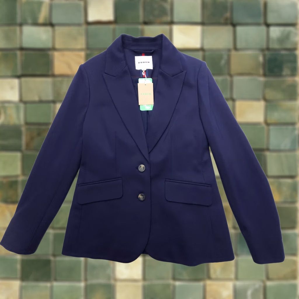 Boden Boden Marylebone Ponte Blazer Womens 8 R Navy Blue Career Preppy Stretch NWT Blazer Size M / US 6-8 / IT 42-44 - 1 Thumbnail