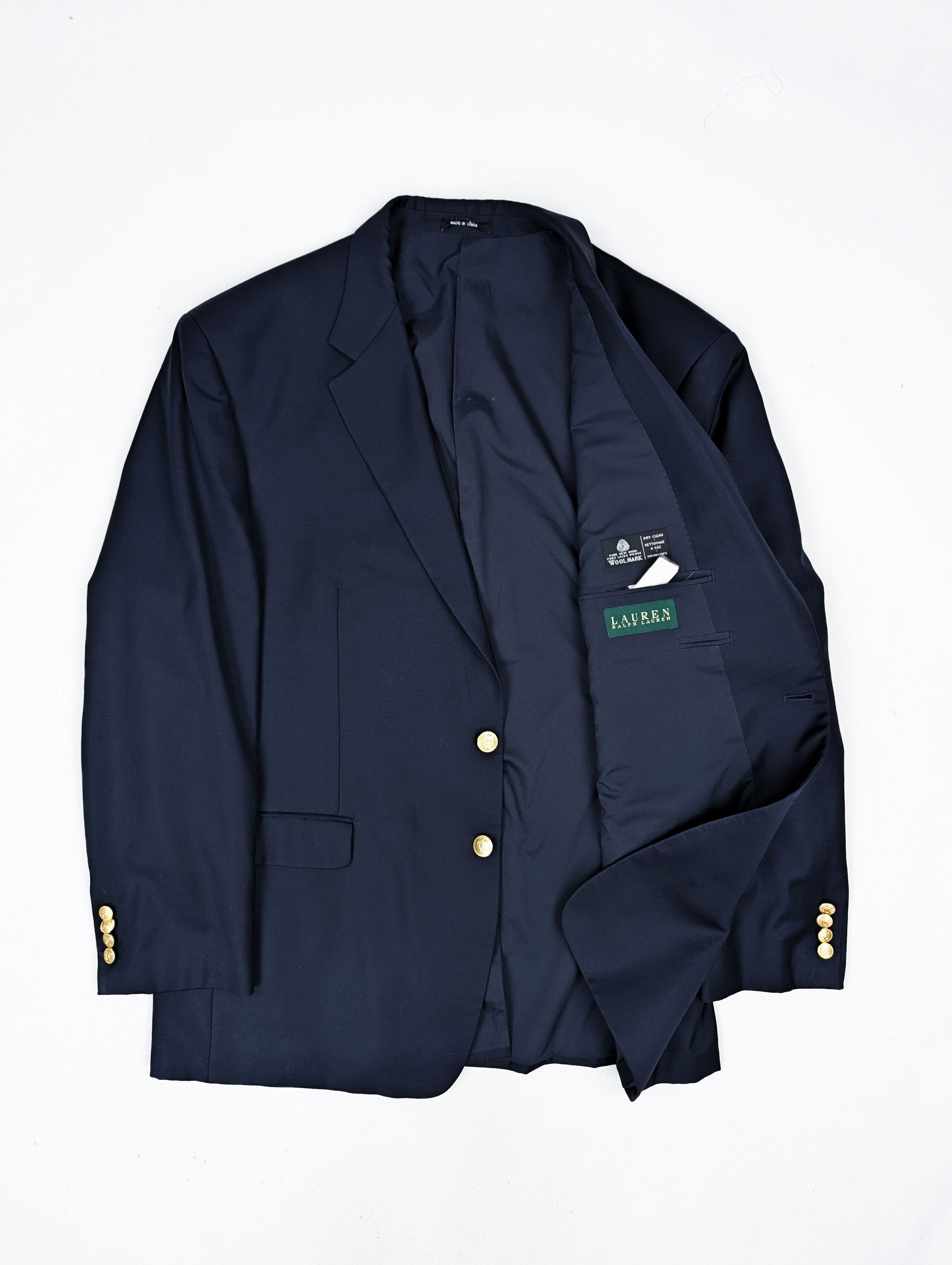 Lauren Ralph Lauren navy wool suit jacket blazer XL